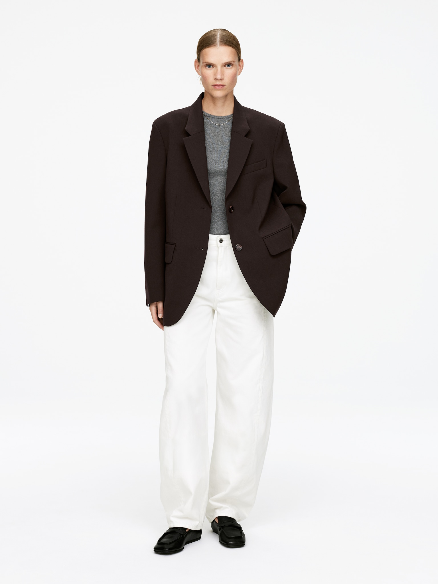 Oversize-Blazer - Dunkelbraun