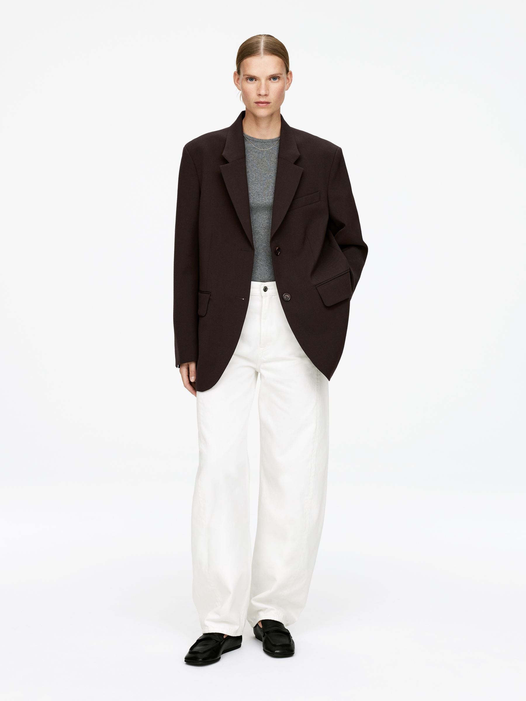 Oversized Blazer-#3F3838-16887