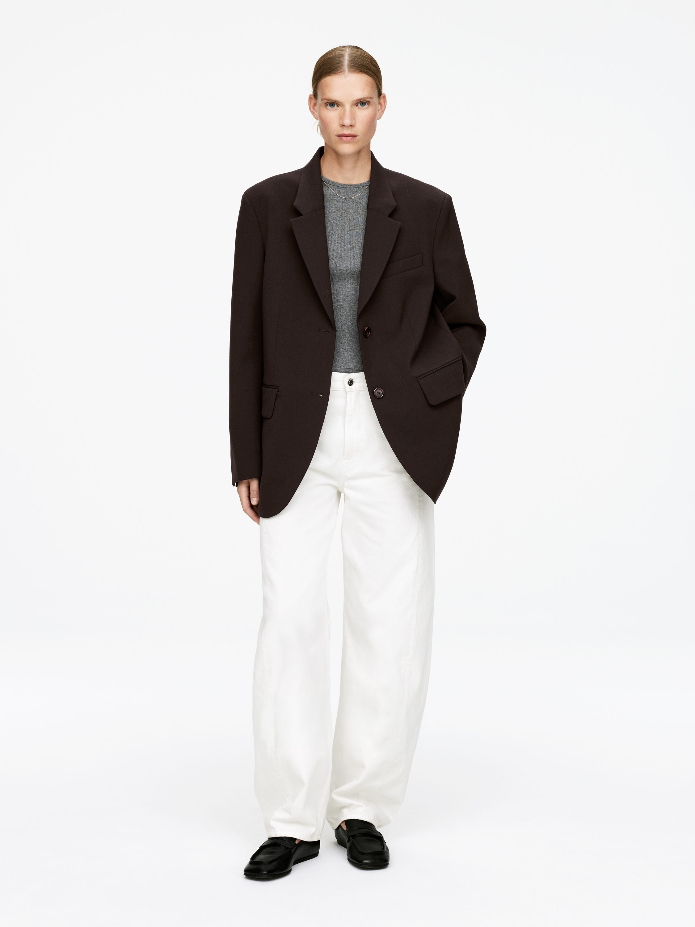 Oversized Blazer - Dark Brown - Relaxed fit - Women - StillMedia/Lookbook - 3