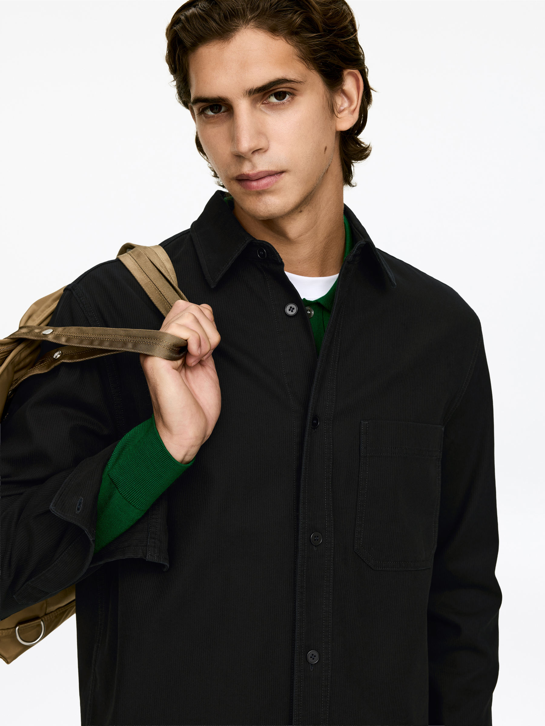 Cotton Overshirt - Black - Regular fit - Men - StillMedia/Lookbook - 5