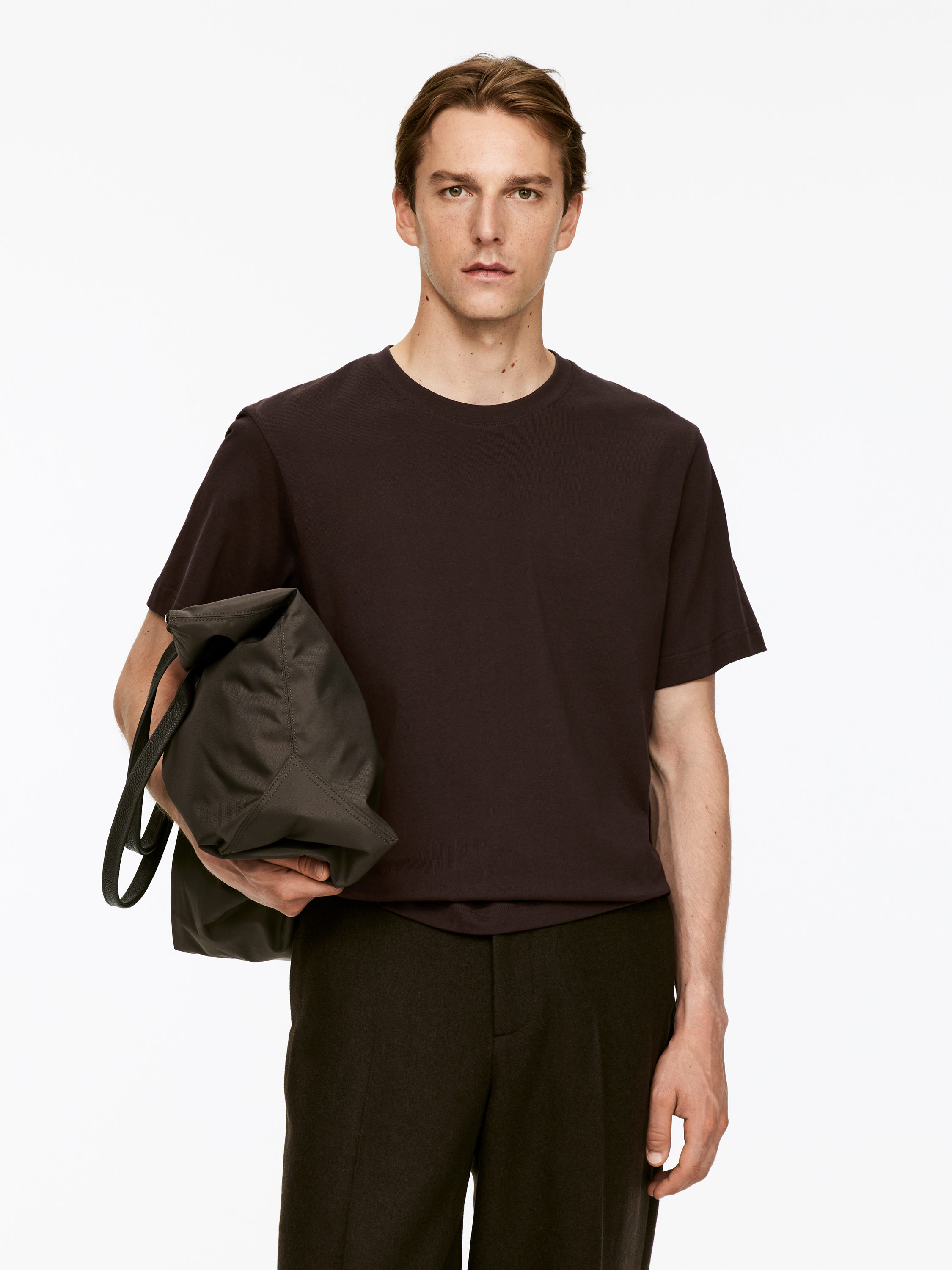 220 GSM Relaxed T-Shirt-#3F3838-15958