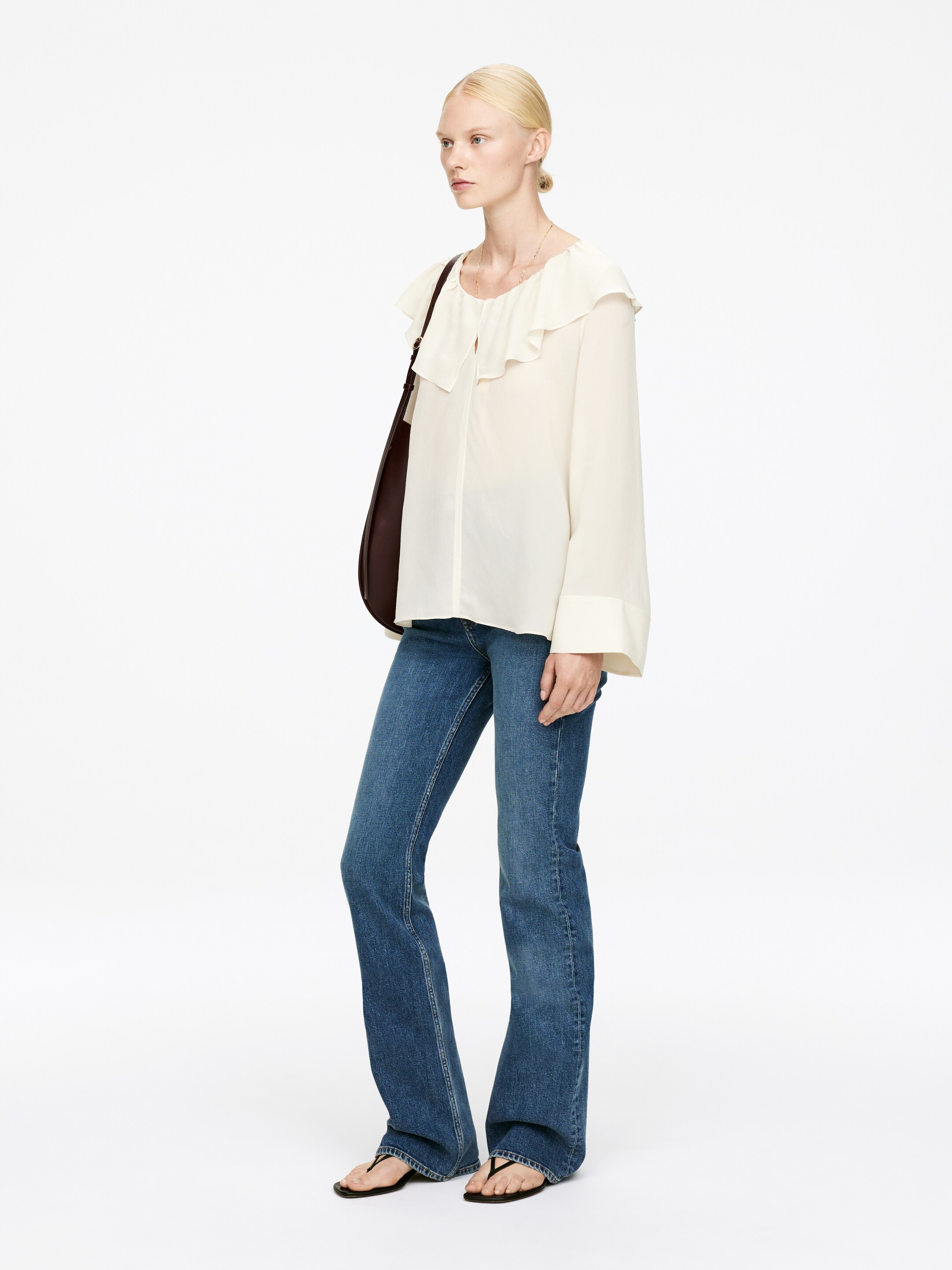 Agrandir l'image: Blouse à col volanté - Blanc cassé - FEMME | H&M FR 3