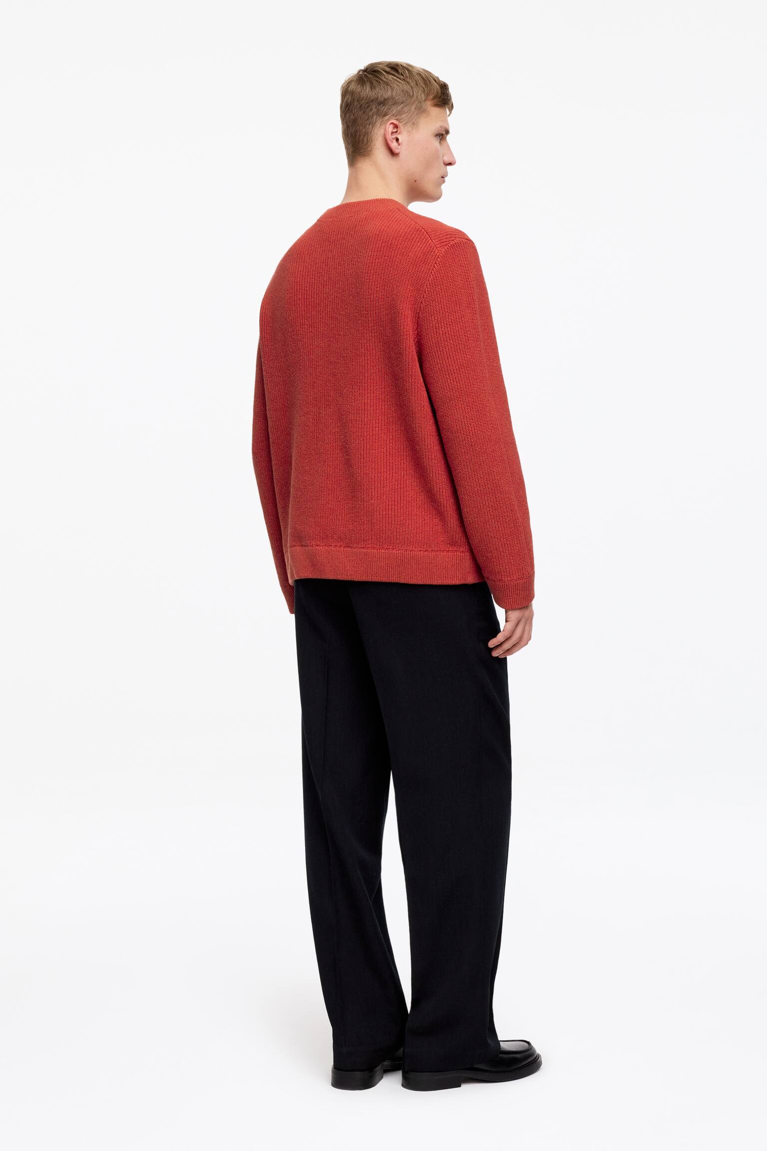 Tröja i bomulls- och linneblandning - Röd/Blå - 5