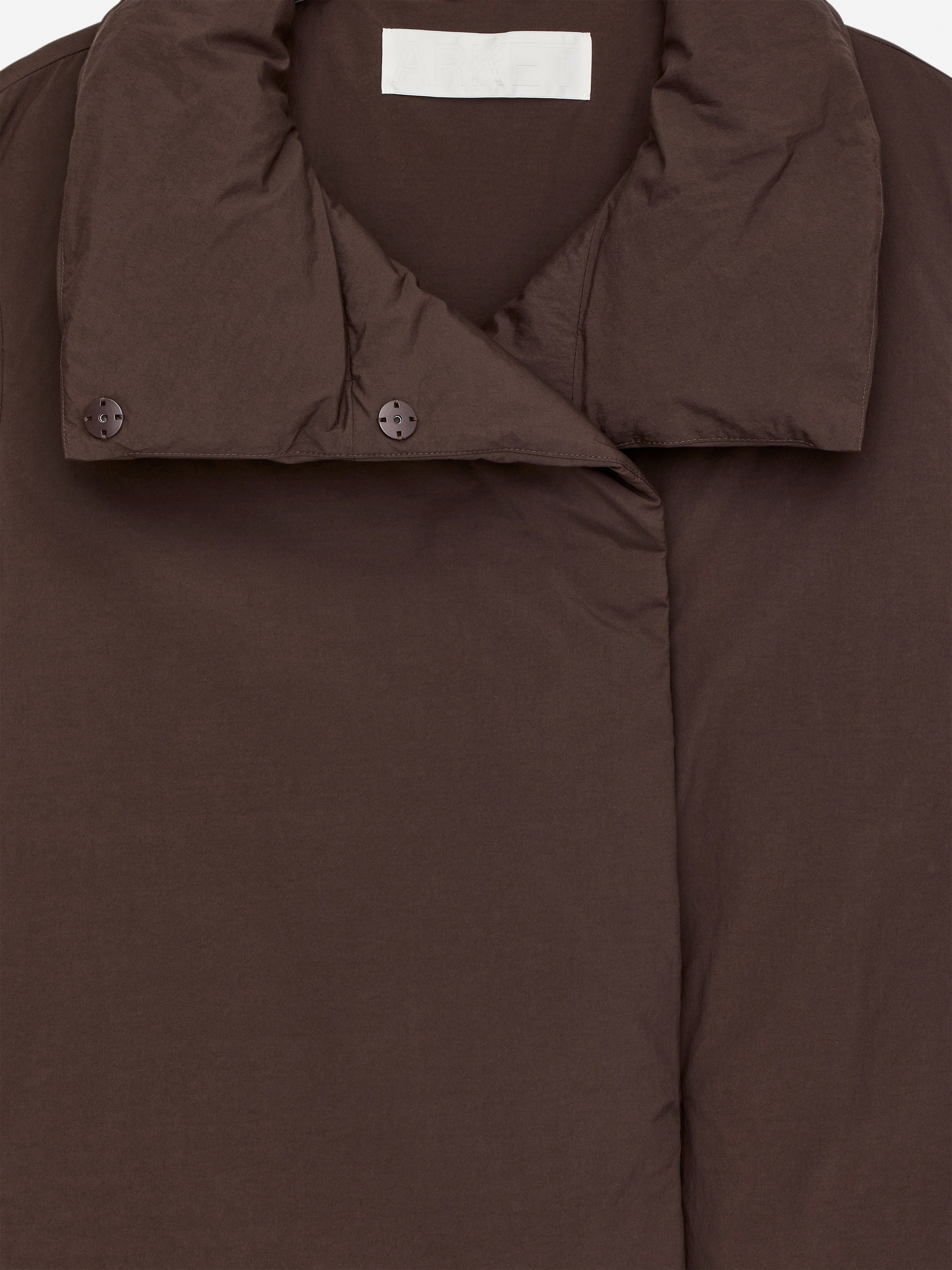 Zobrazit větší obrázek: Upcycled Down High-Collar Jacket - Tmavě hnědá - ŽENY | H&M CZ 6
