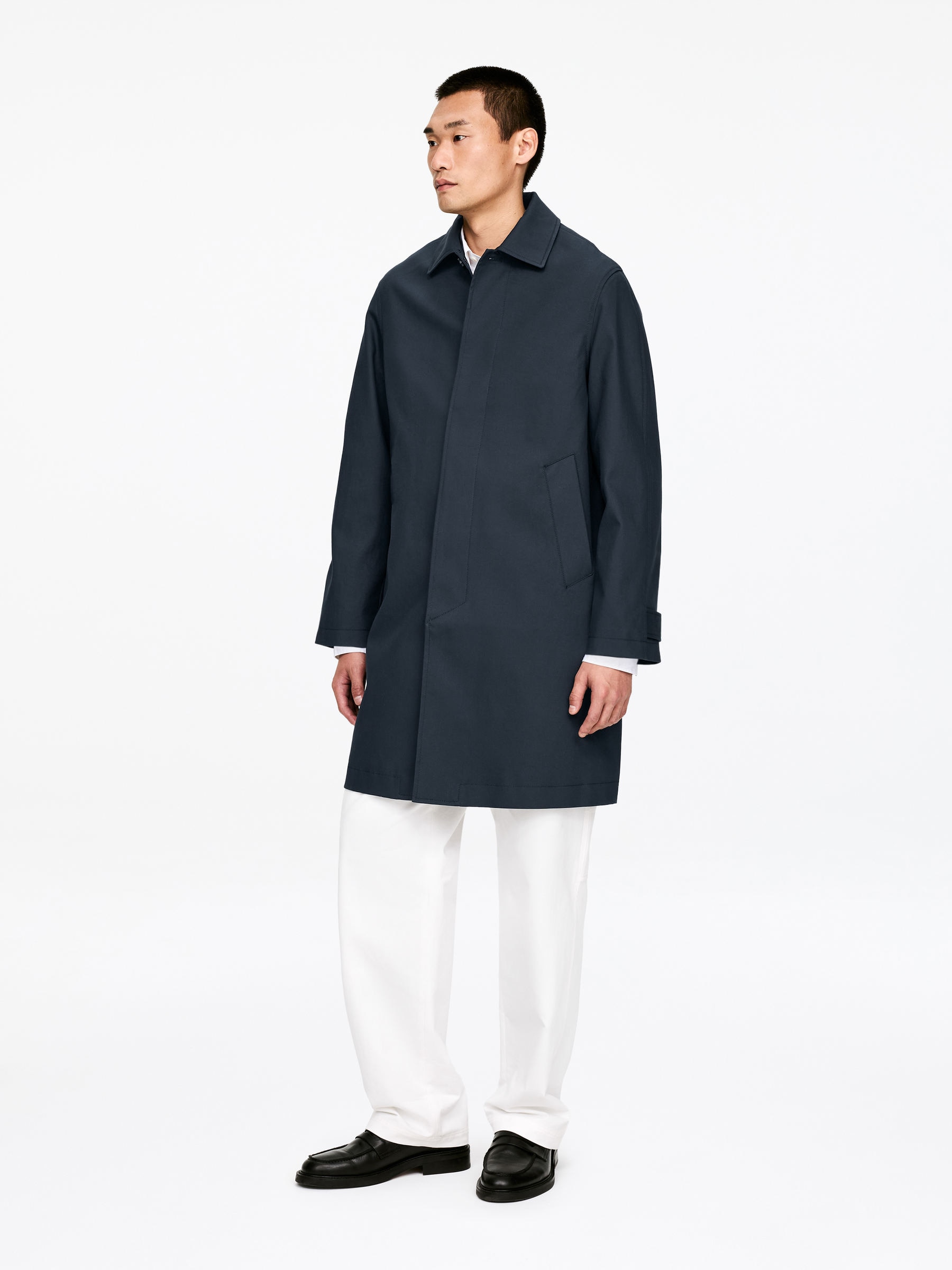 Relaxed Cotton Car Coat - Dark Blue - Relaxed fit - Men - StillMedia/Lookbook - 5