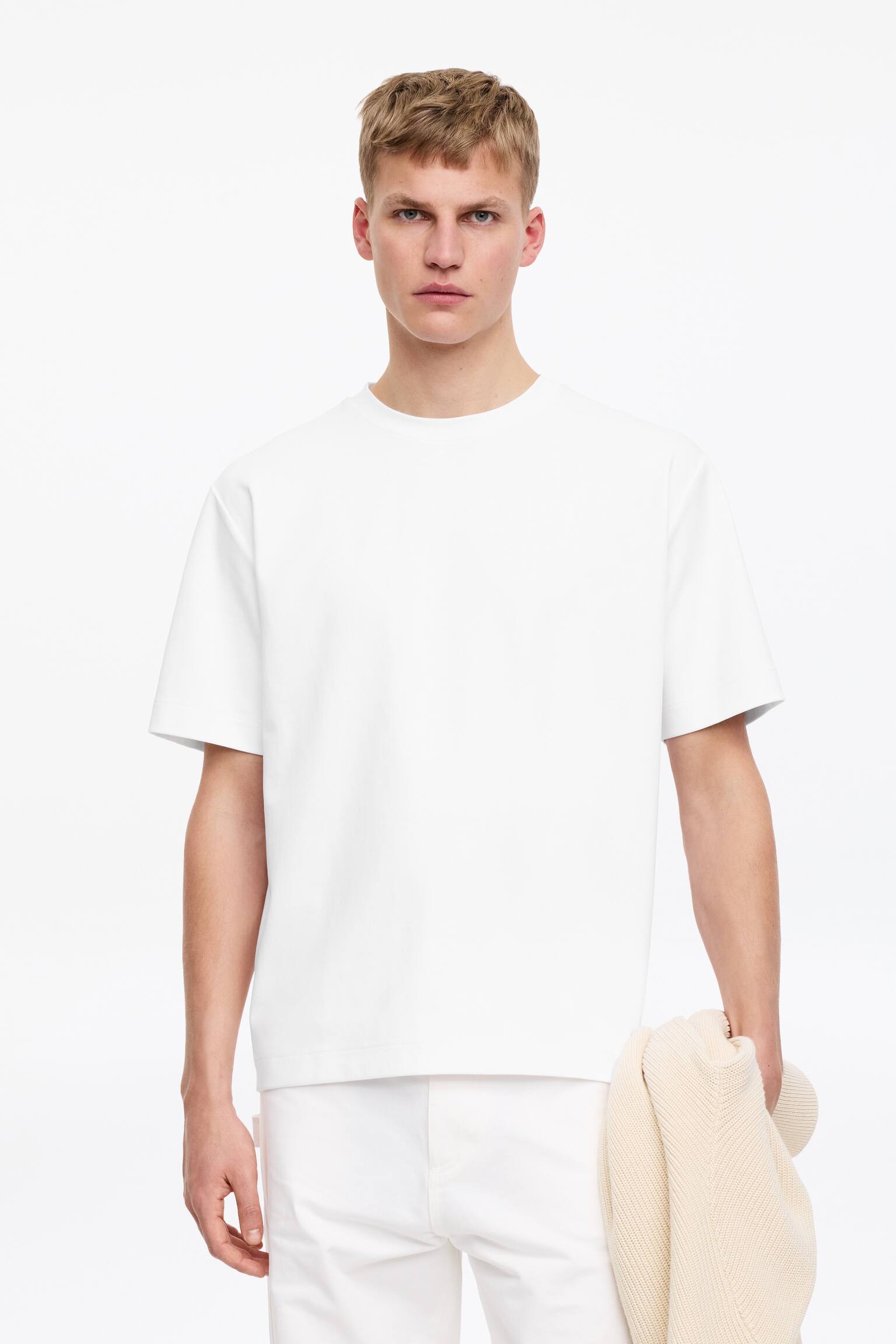 T-shirt interlock - Blanc/Noir/Bordeaux foncé - 1