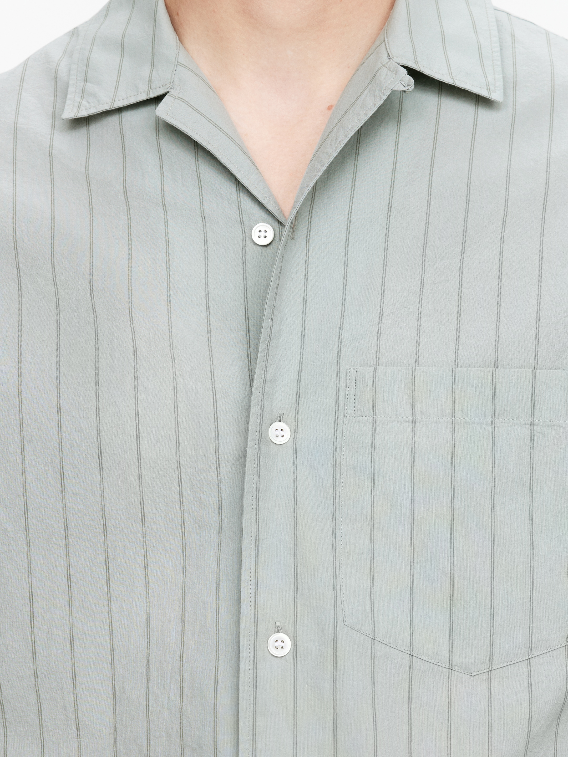 Visualizza immagine più grande: Camicia bowling in cotone - Menta polvere/A righe - UOMO | H&M IT 3