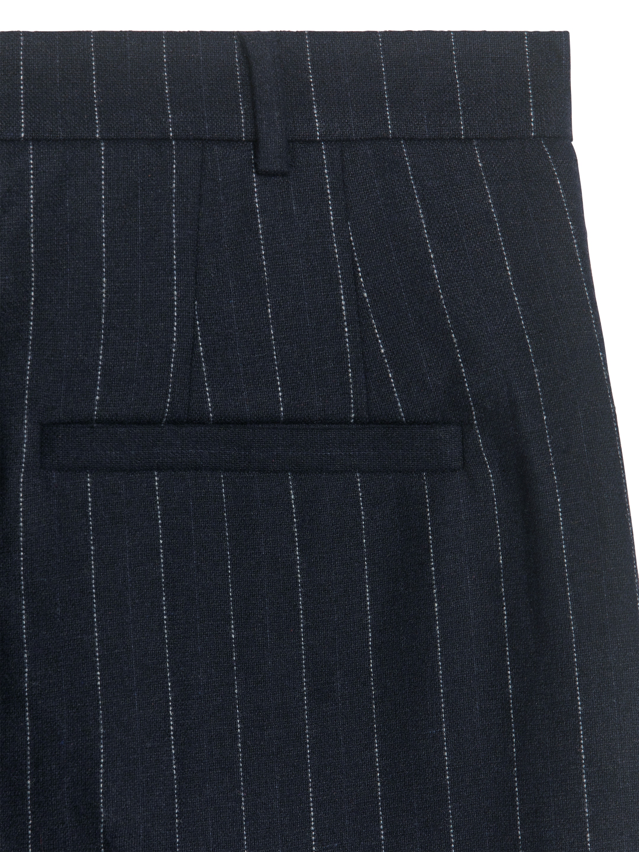 Wide Wool Blend Trousers - Navy/Pinstripe - Regular fit - Men - StillMedia/DescriptiveDetail - 1