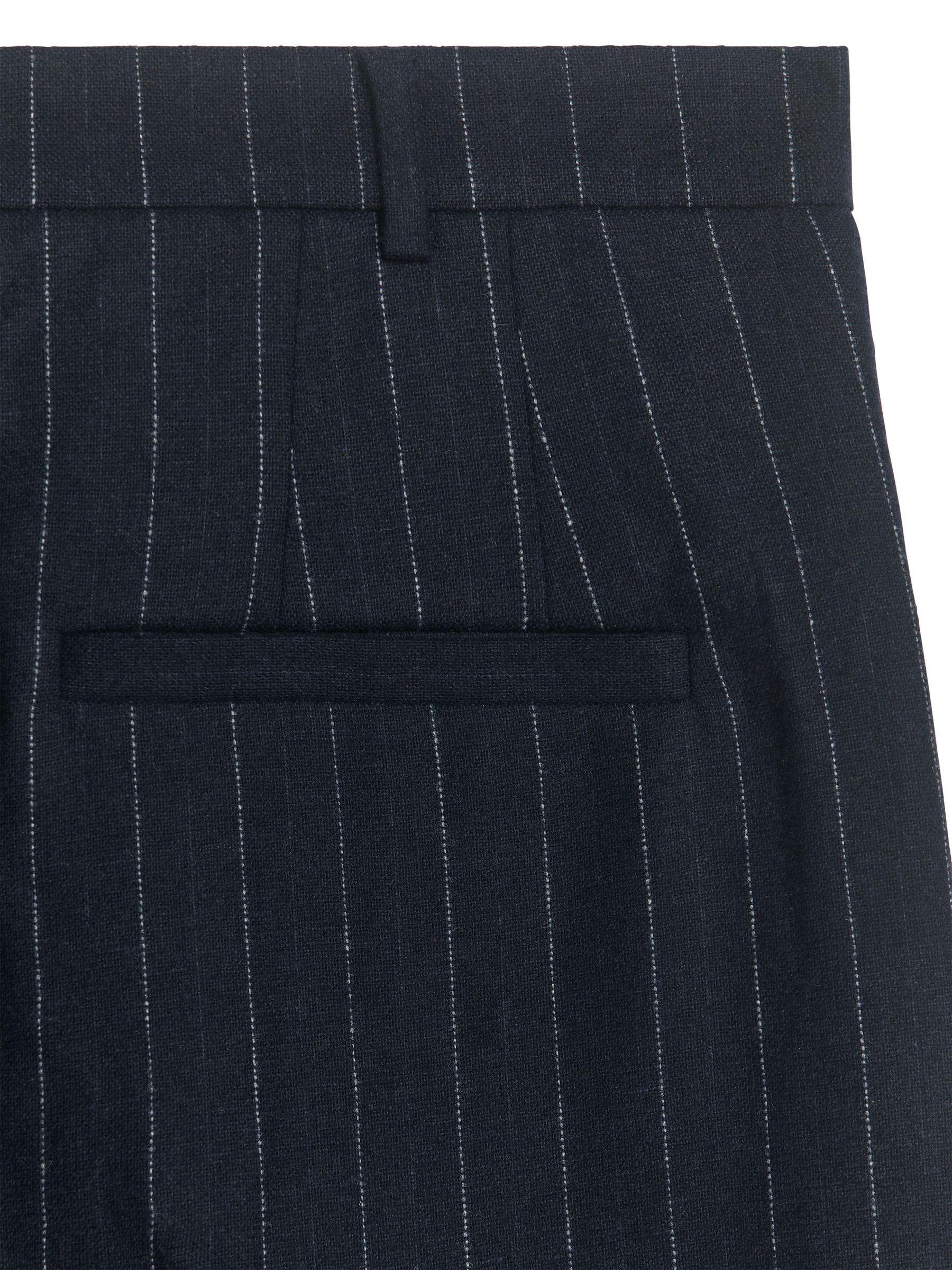 Wide Wool Blend Trousers - Navy/Pinstripe - Regular fit - Men - StillMedia/DescriptiveDetail - 1