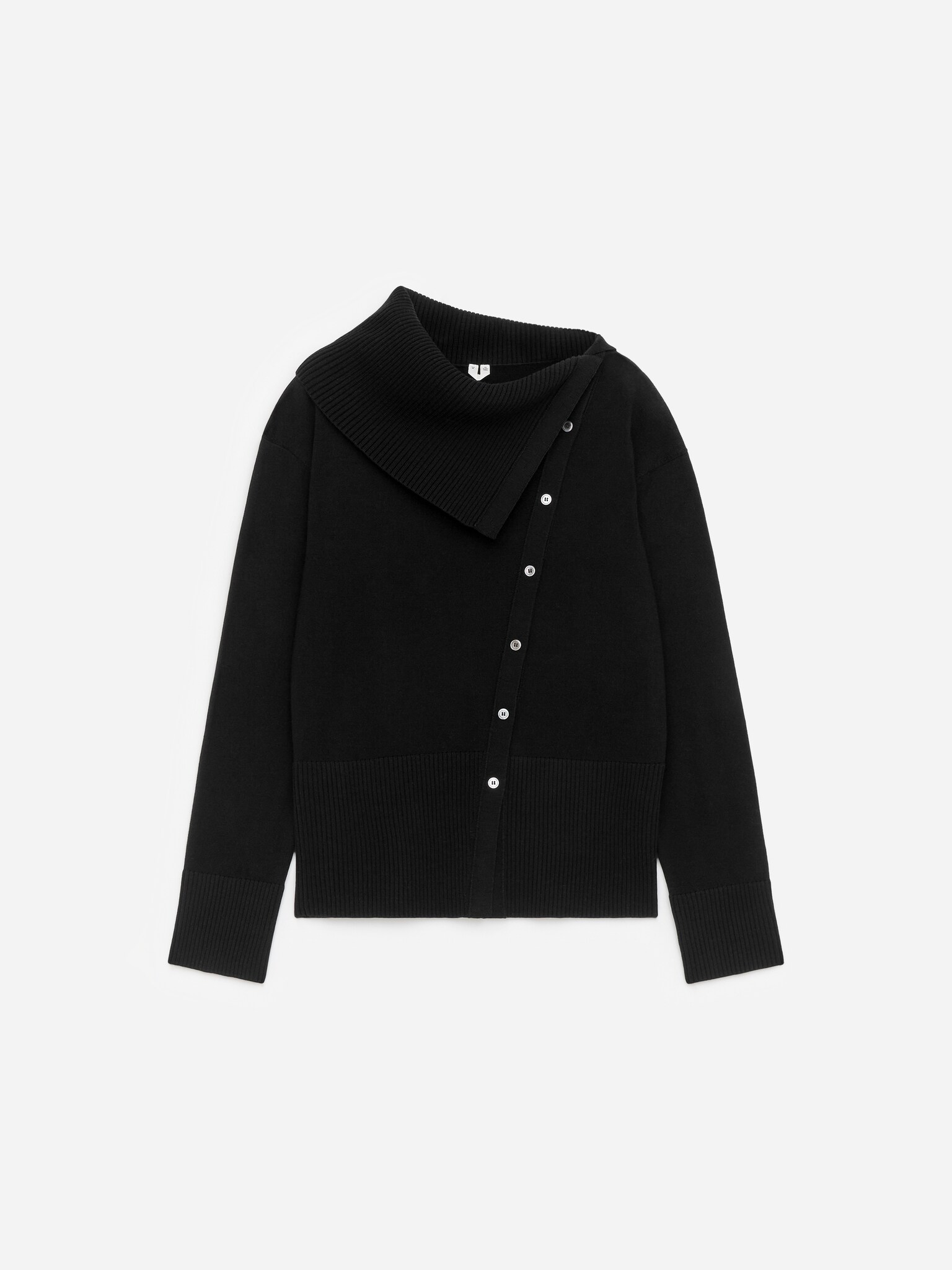 Twisted Wool Cardigan - Black - 2