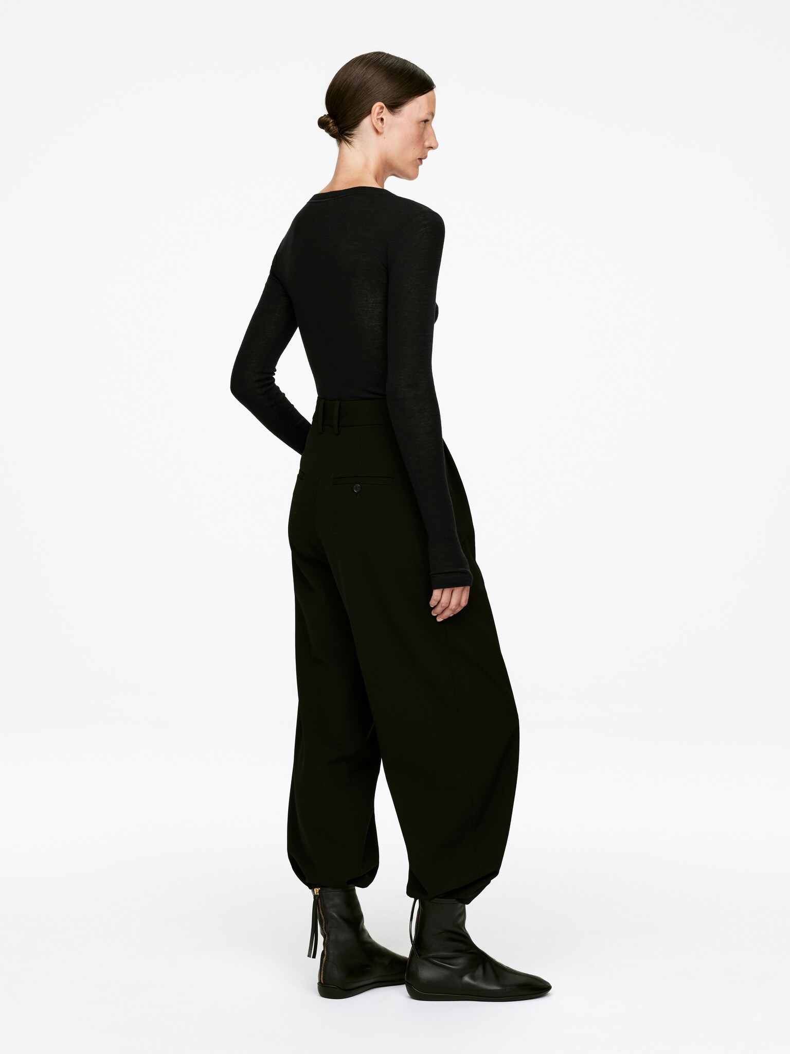 Haut en laine avec demi-zip - Noir - 3