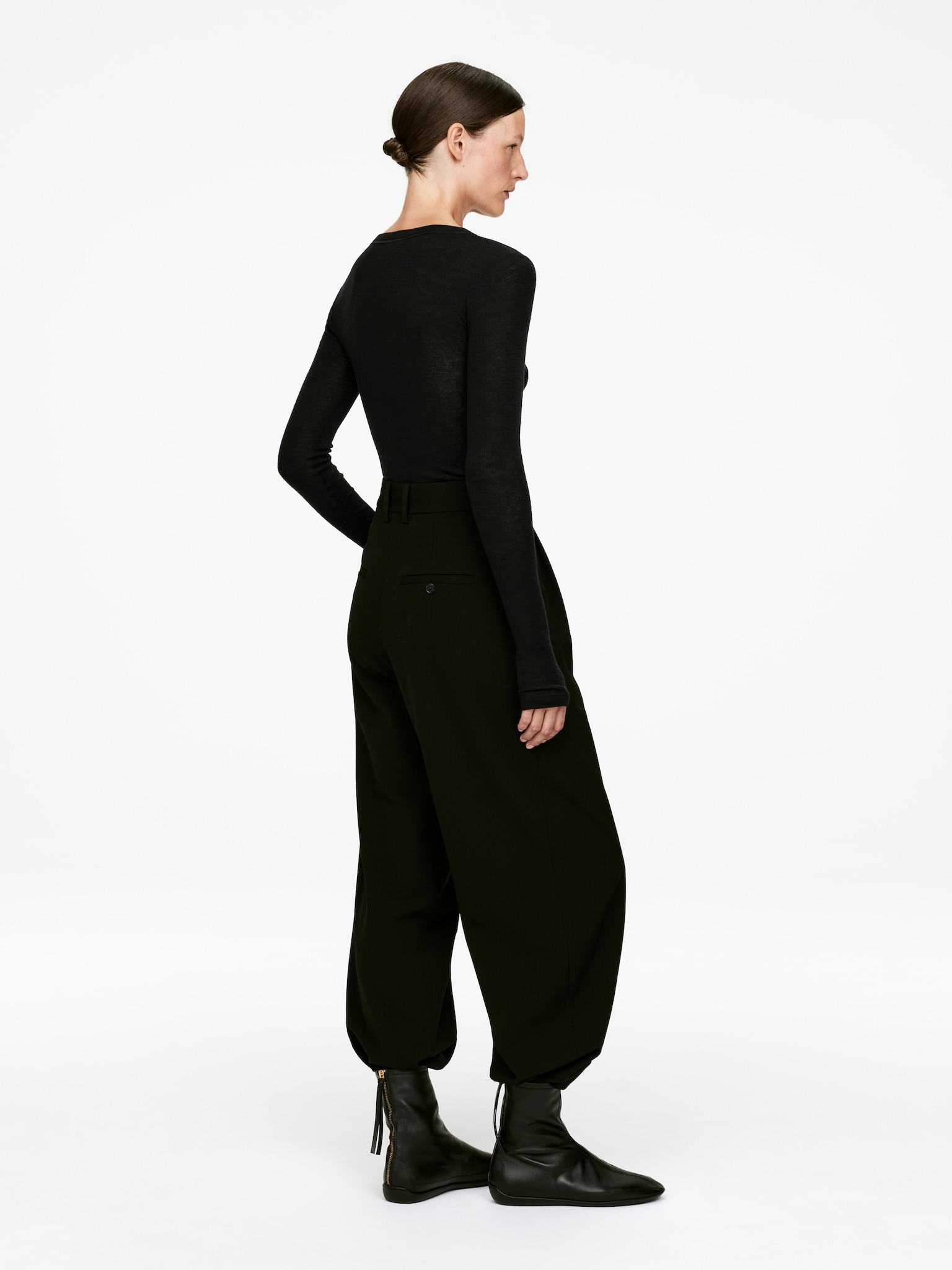 Haut en laine avec demi-zip - Noir - 5