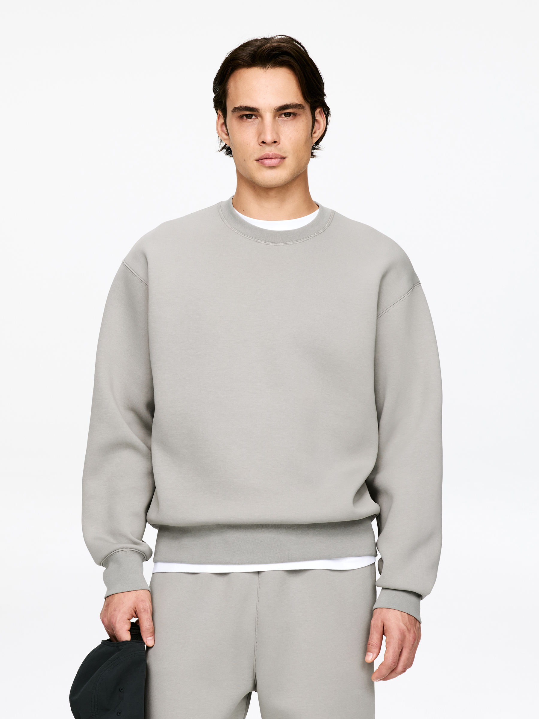 Bluza z mieszanki z bawełną-#7C7772-18205