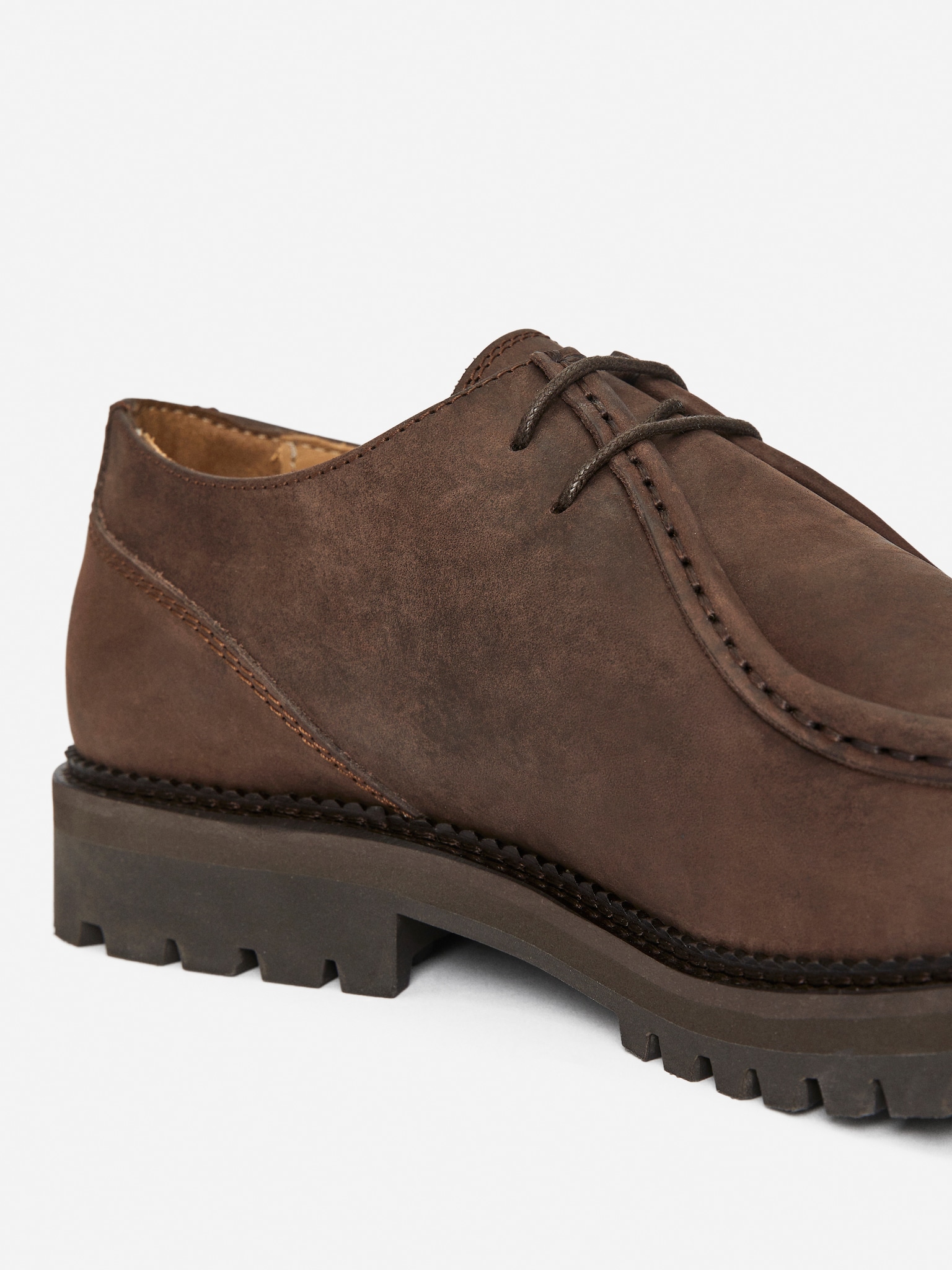 Moc-Toe Leather Shoes - Dark Brown/Fekete - 5