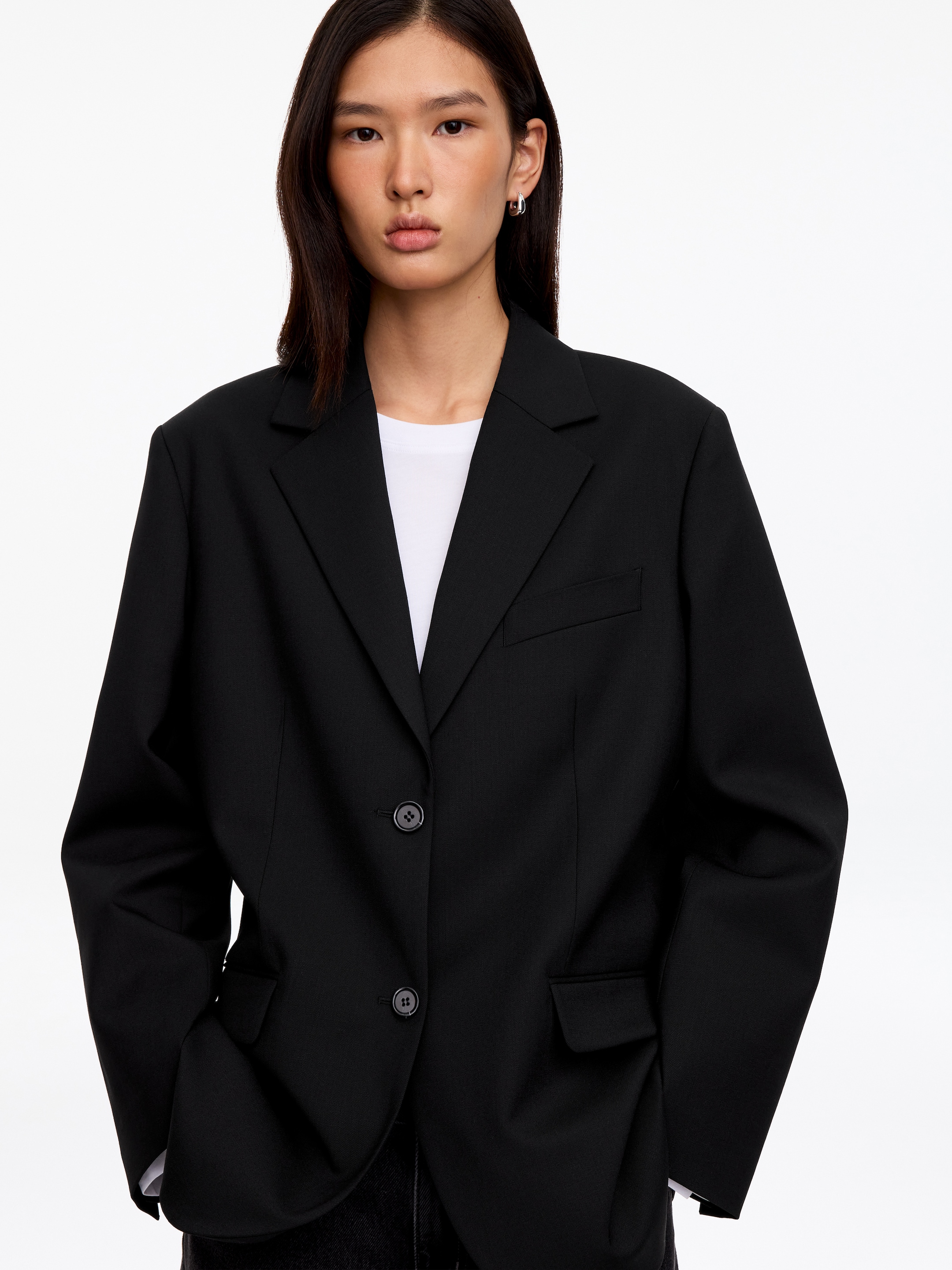 Wool-Blend Relaxed Blazer - Black - Relaxed fit - women - StillMedia/Lookbook - 2