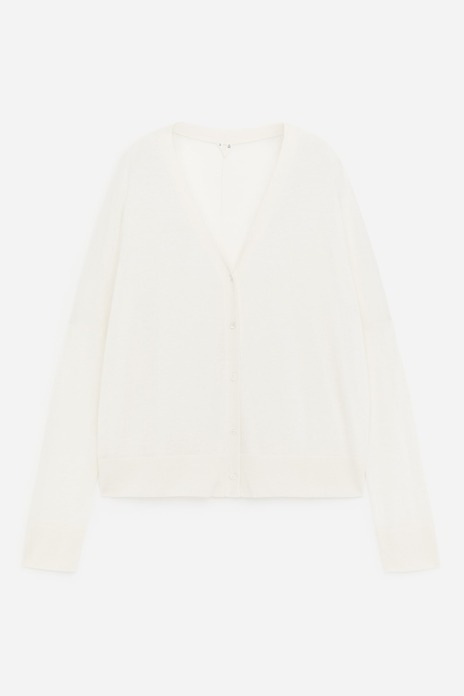 Ull-lyocell-cardigan - Offwhite/Svart - 2