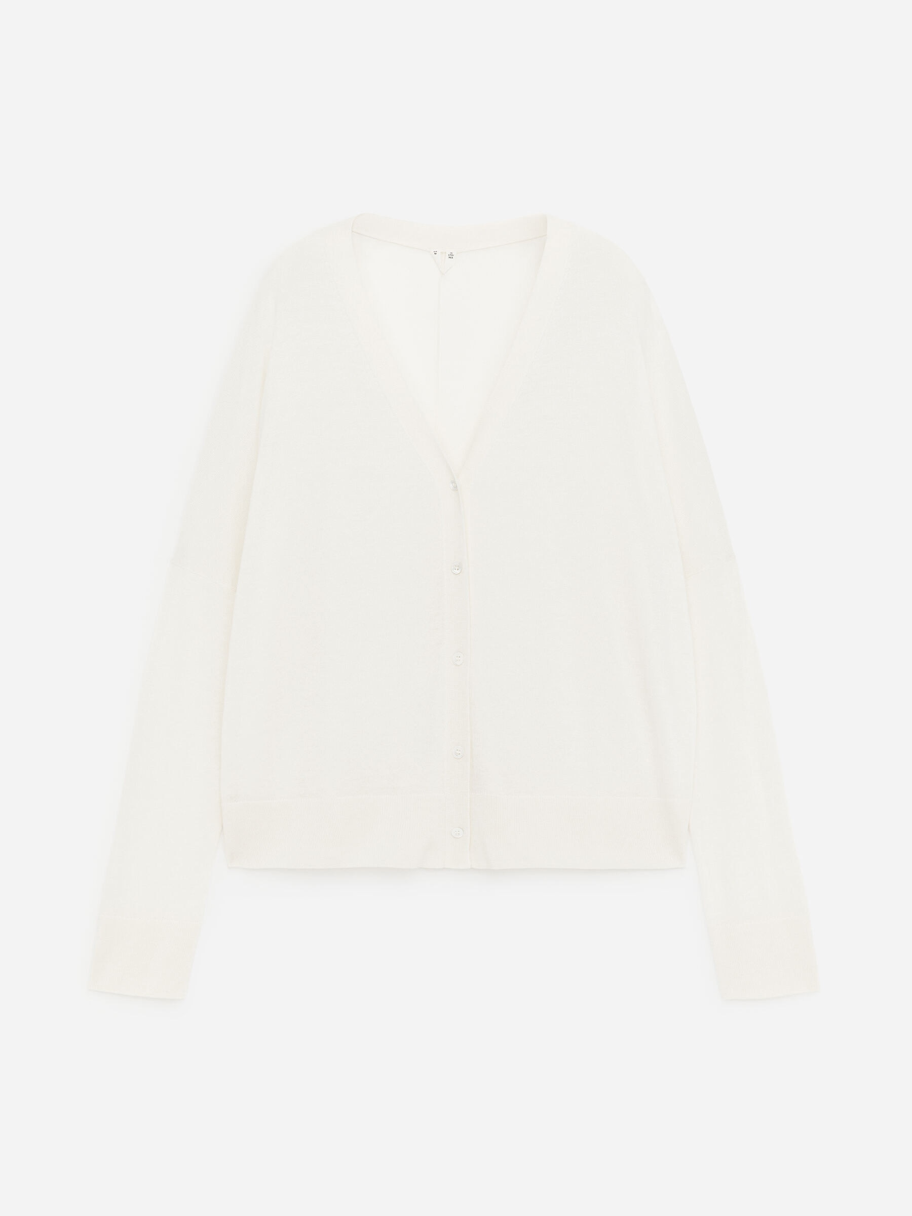 Wool-Lyocell Cardigan - Off White - Loose fit - Women - StillMedia/DescriptiveStillLife - 1