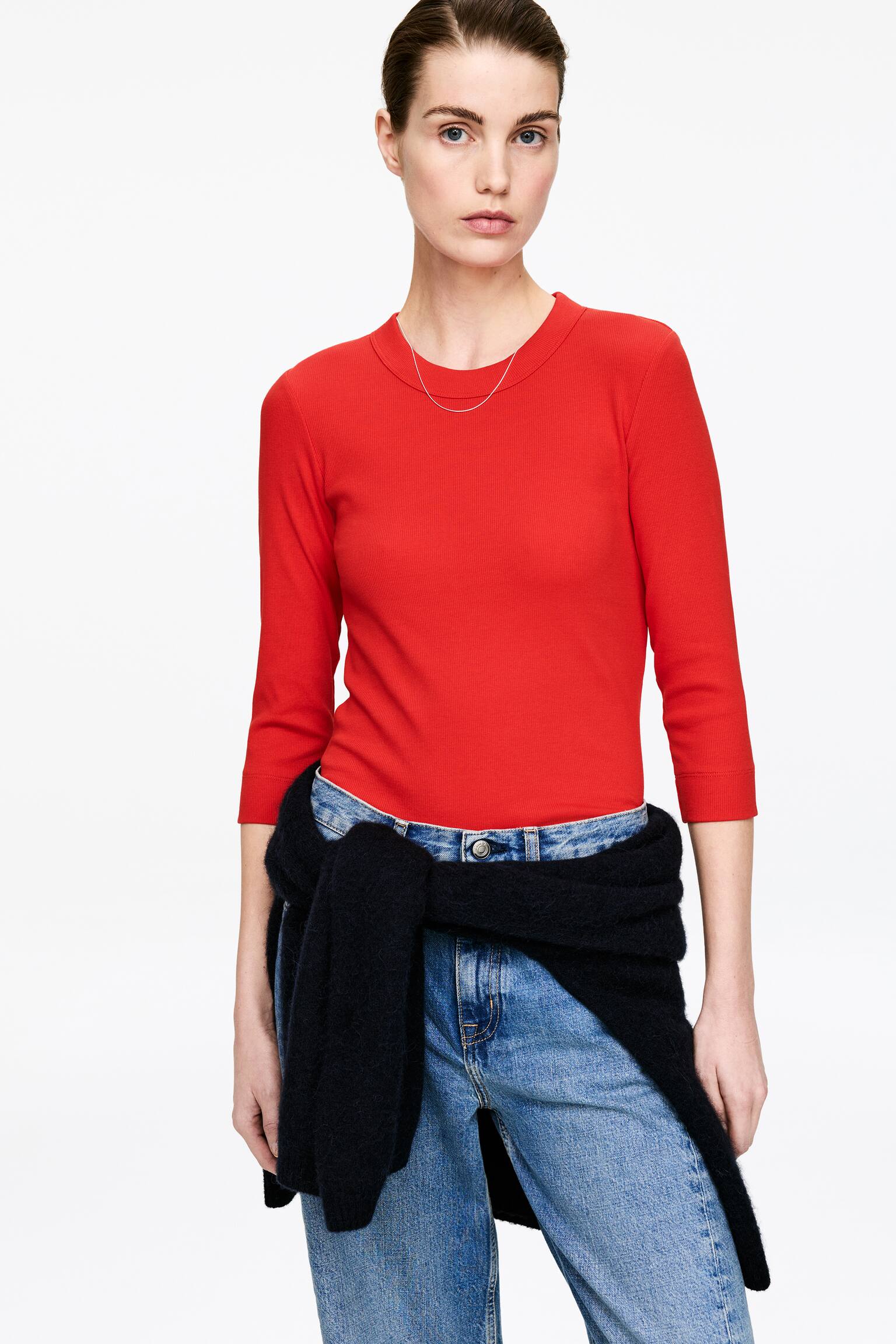 Ribtop - Rød/Sort - 3