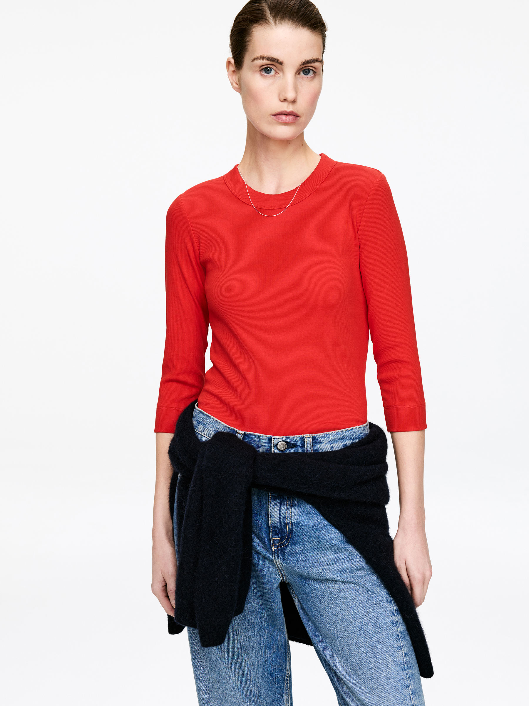 Rib Top - Red - Slim fit - Women - StillMedia/Lookbook - 3