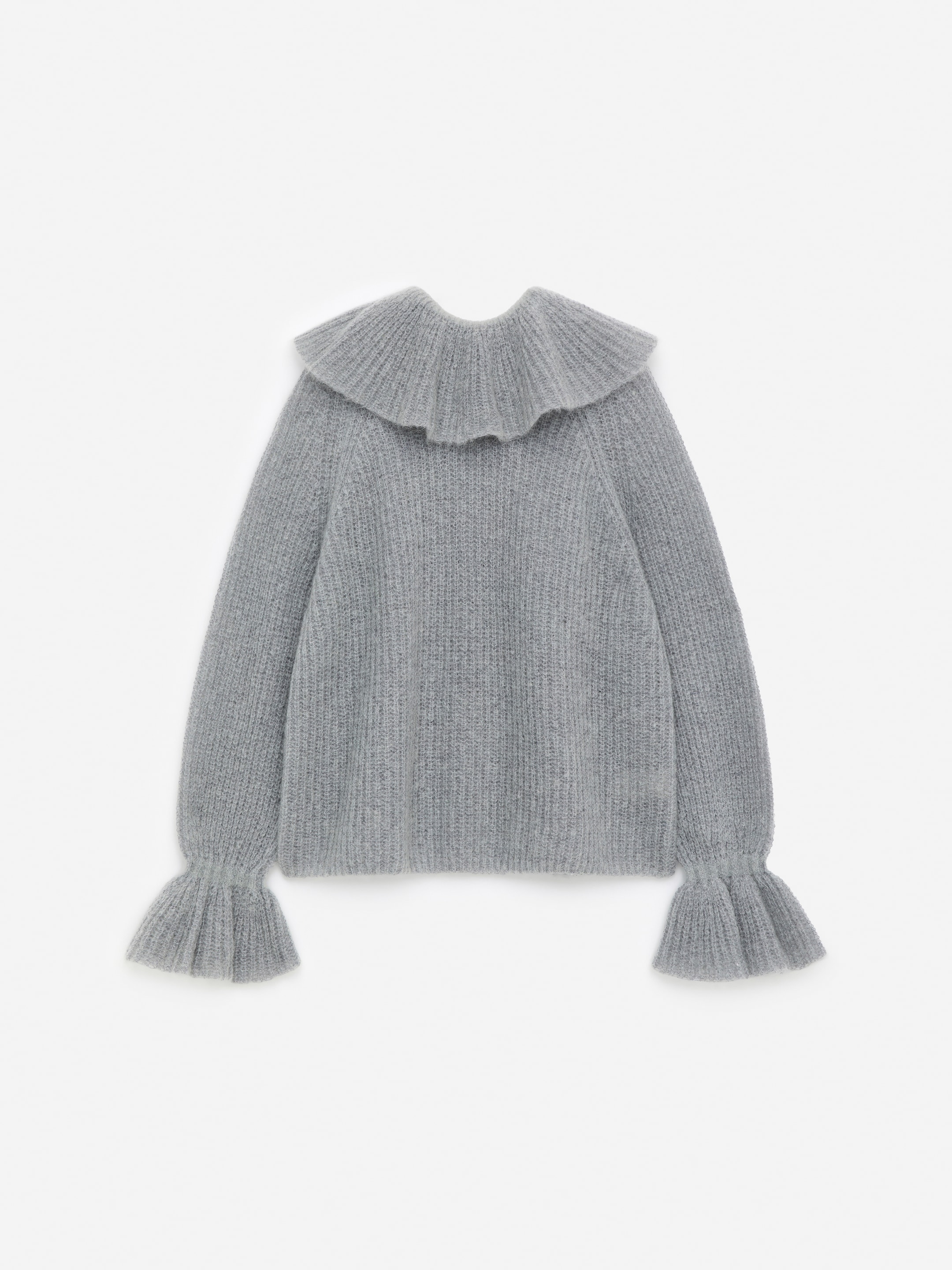 Maglione in misto mohair e lana con ruches-#95999b-17352