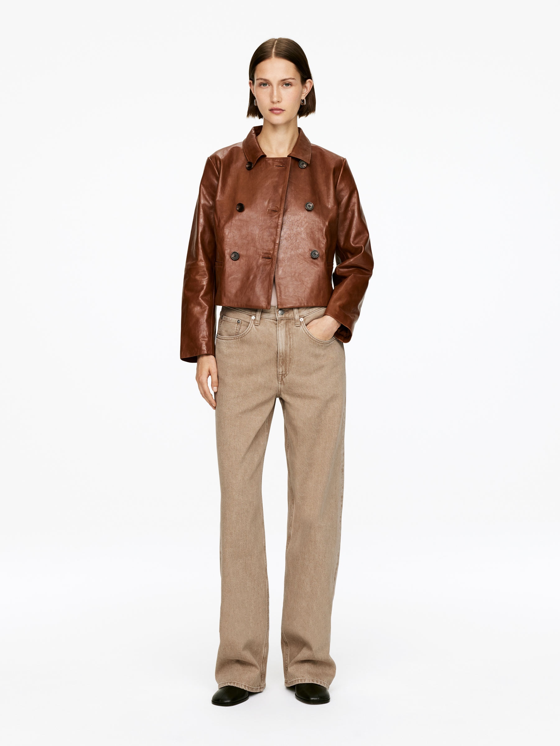 CORAL Wide Jeans-#745C47-16287