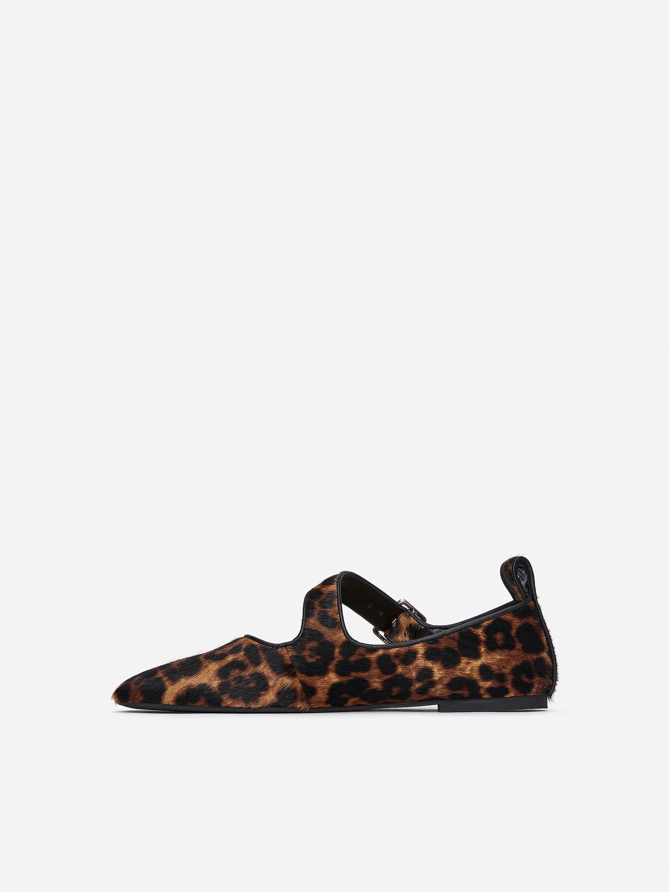 Chaussures babies plates en cuir - Marron/Noir/Imitation léopard - Femme - StillMedia/DescriptiveStillLife - 5