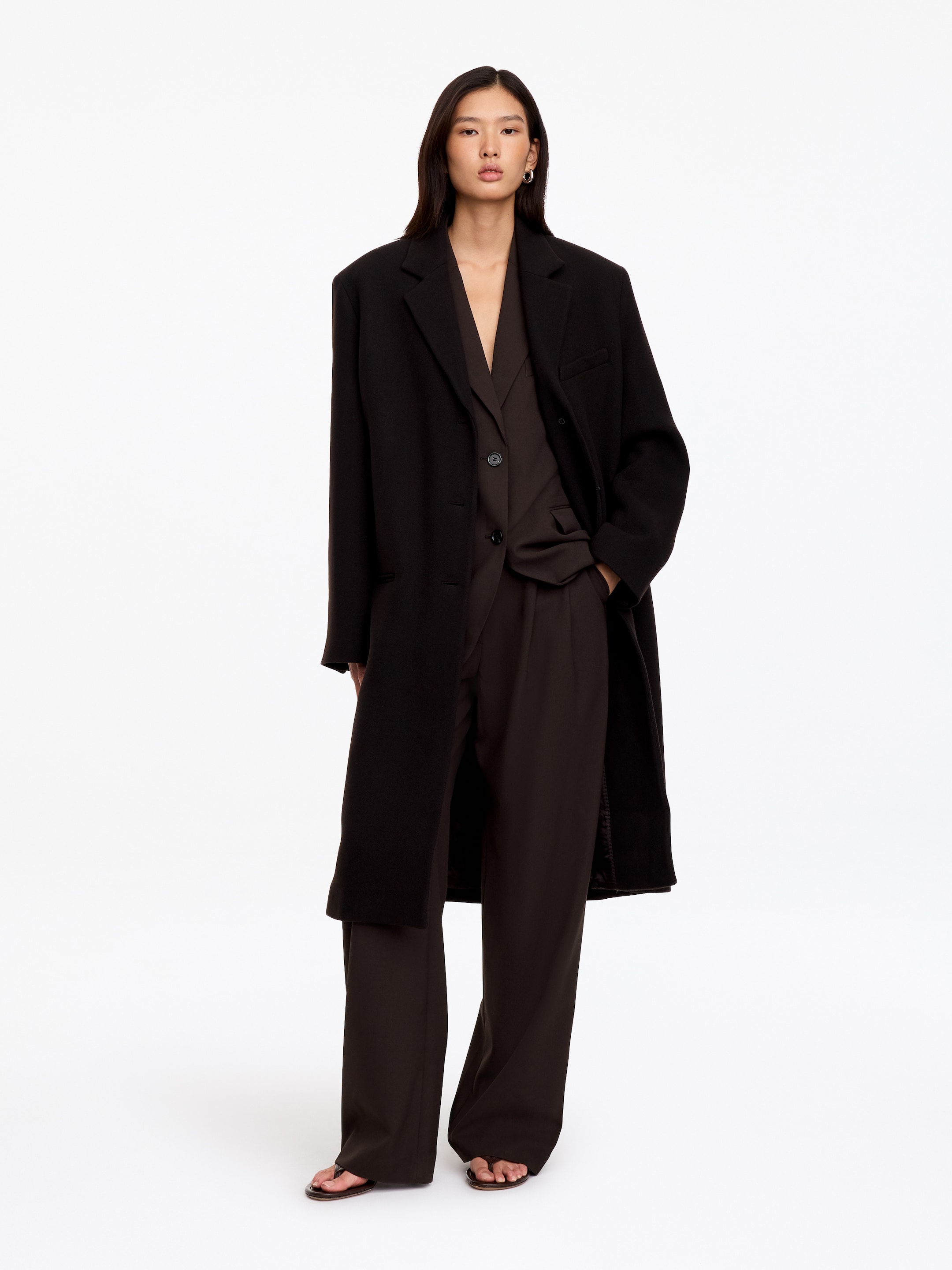 Wool-Blend Relaxed Blazer - Dark Brown - Relaxed fit - women - StillMedia/Lookbook - 3