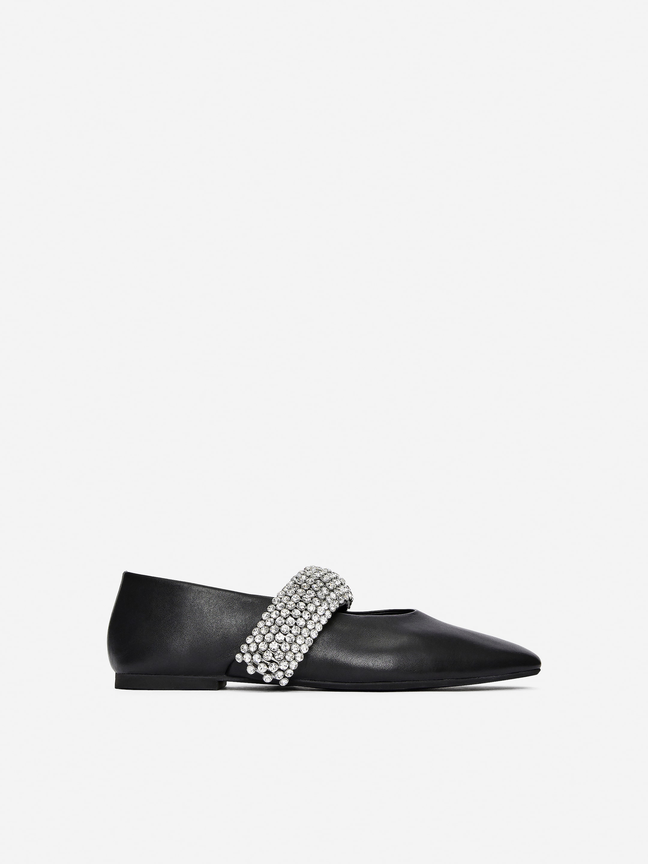 Ballerinaskor i läder med strass-#272627-17132