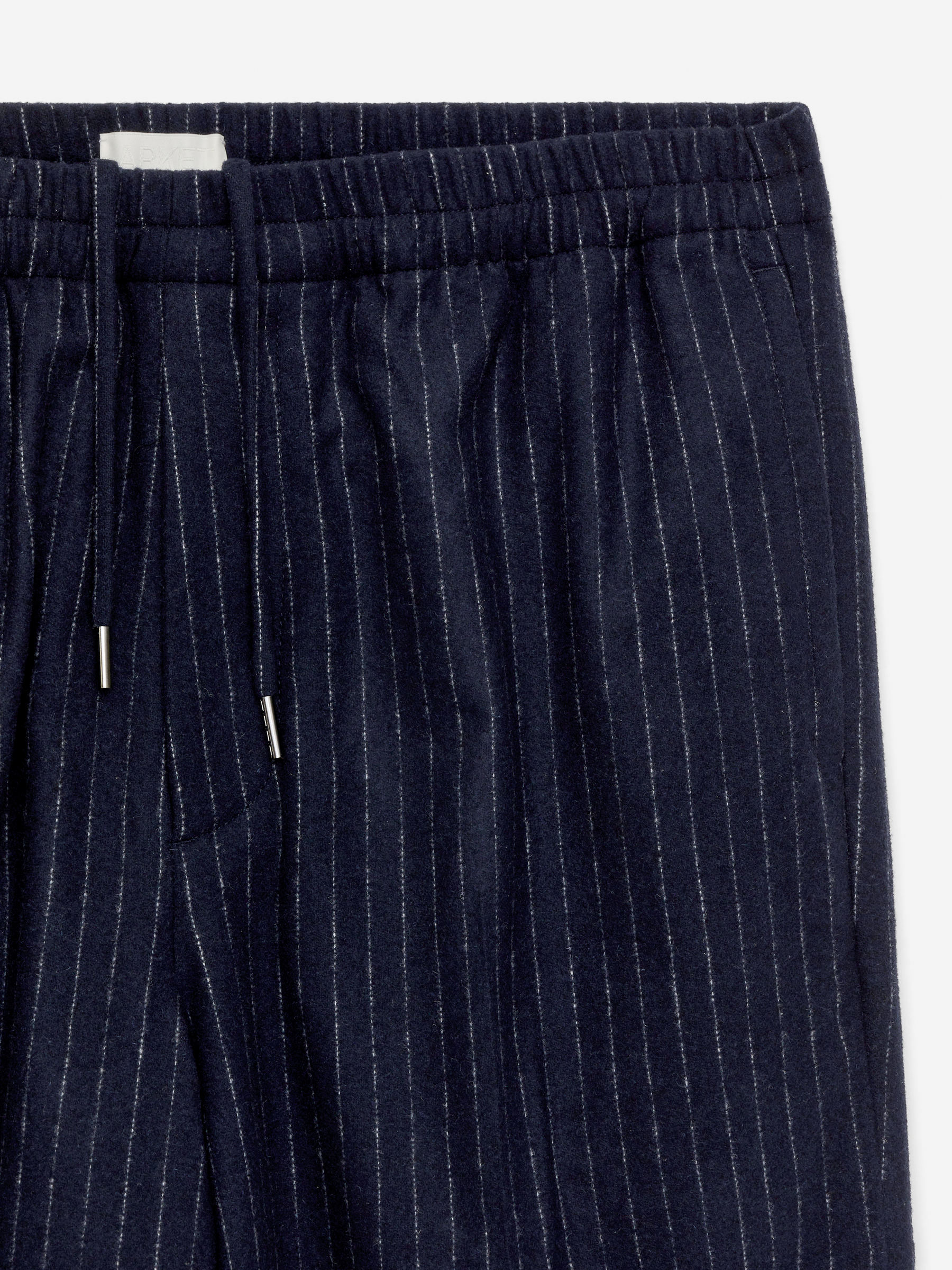 Pinstripe Wool Blend Trousers - Dark Blue - Loose fit - Men - StillMedia/DescriptiveDetail - 2