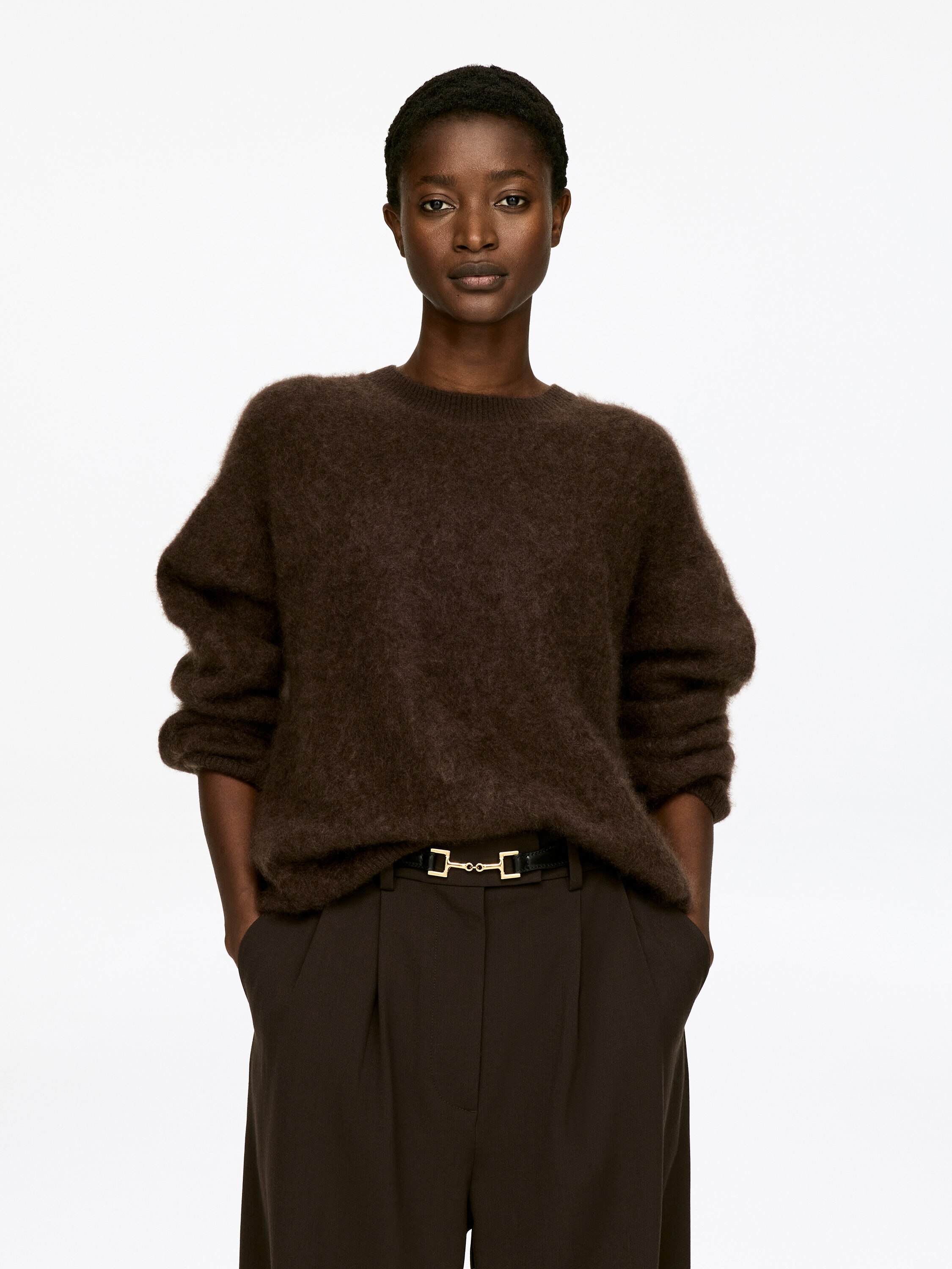 Läderbälte med hästbetselspänne - Svart - Women - StillMedia/Lookbook - 7