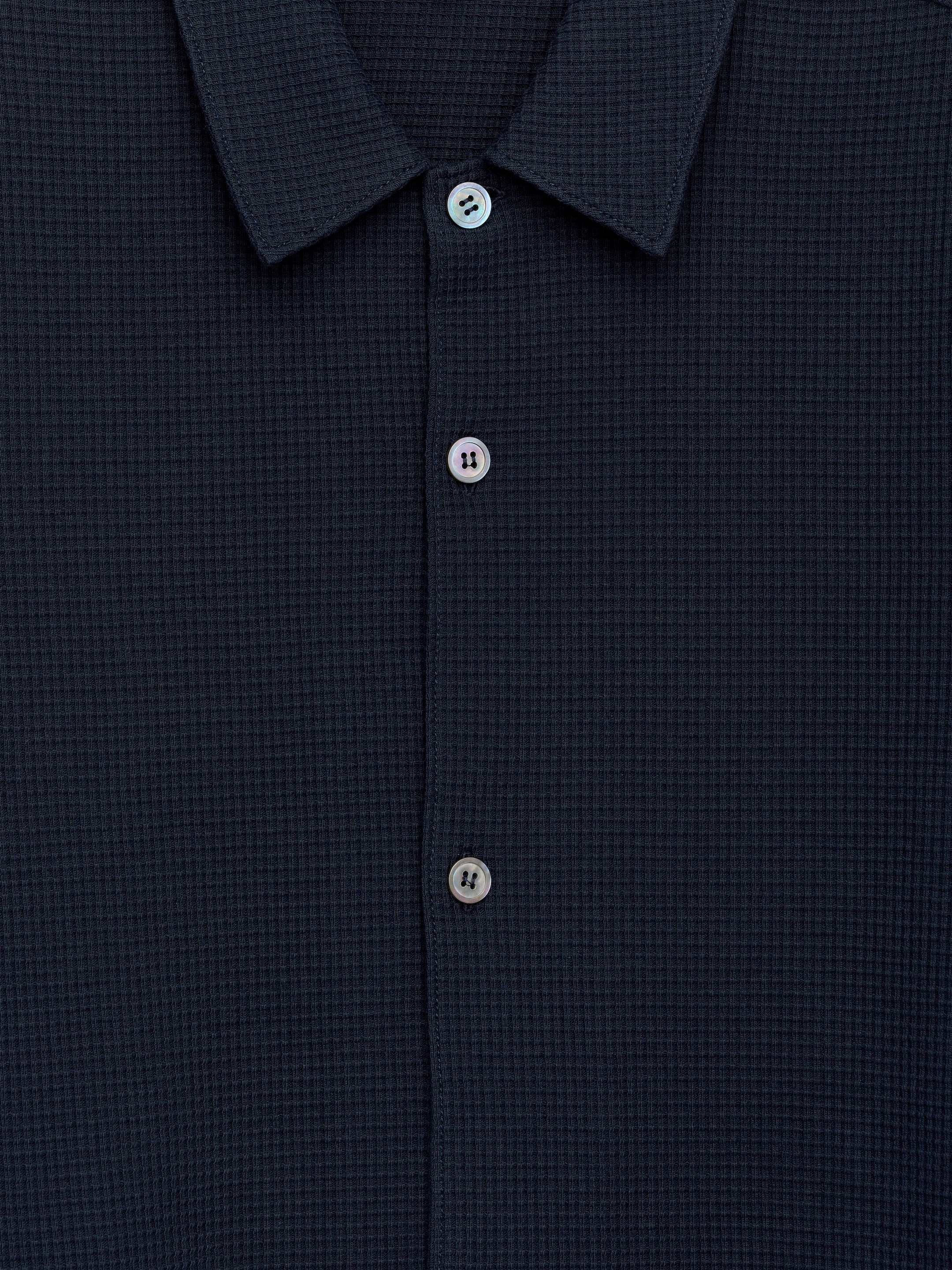 Waffle Jersey Shirt - Dark Blue - Regular fit - Men - StillMedia/DescriptiveDetail - 1