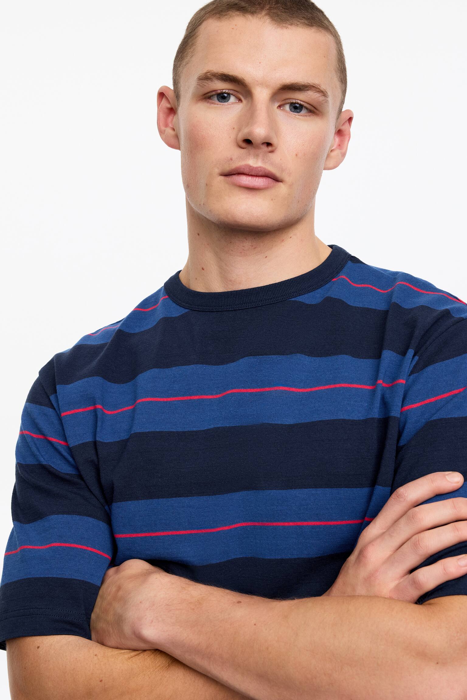 T-shirt décontracté - Bleu/Rayé - 3