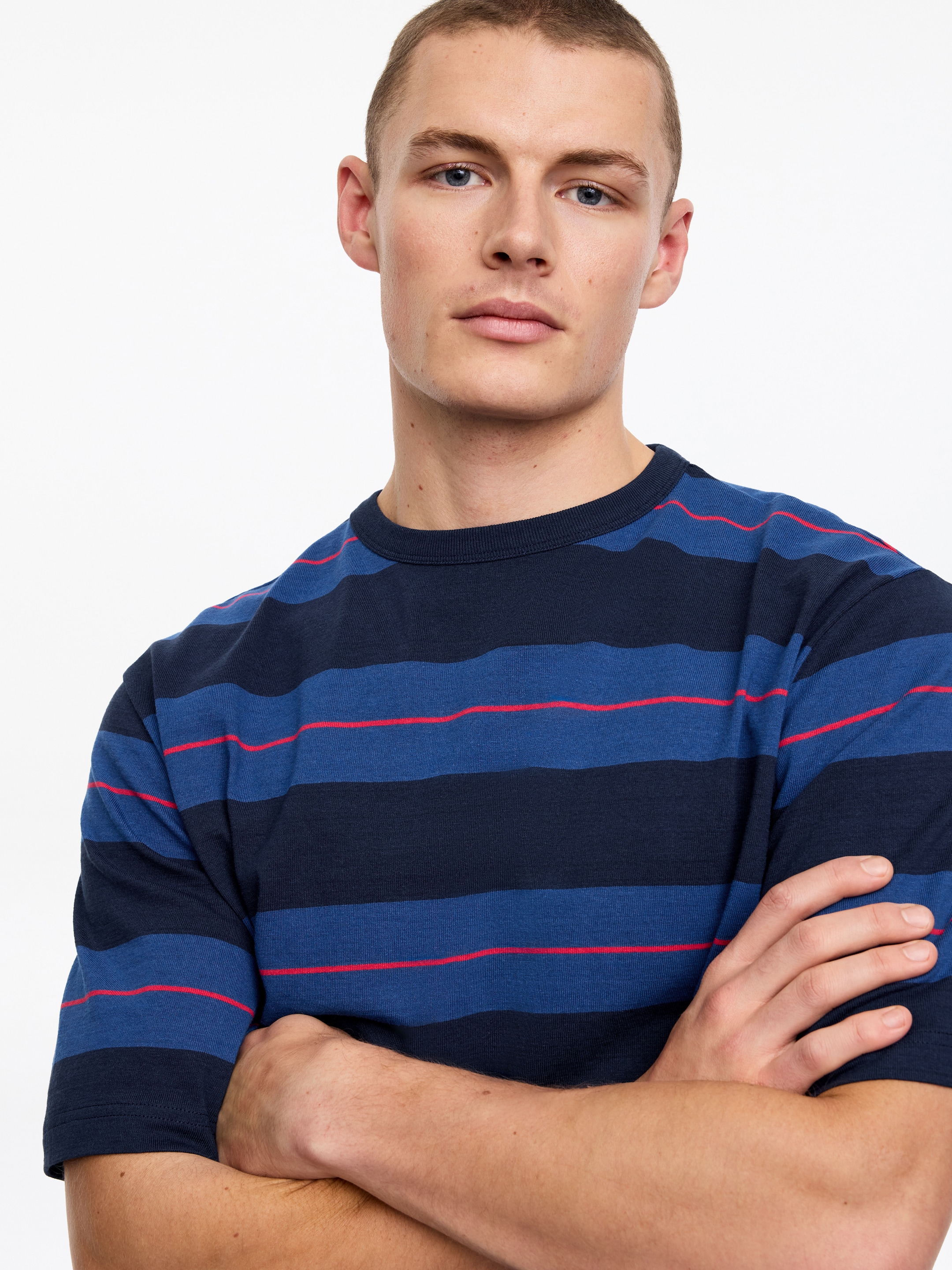 T-shirt décontracté - Bleu/Rayé - Relaxed fit - Homme - StillMedia/Lookbook - 2