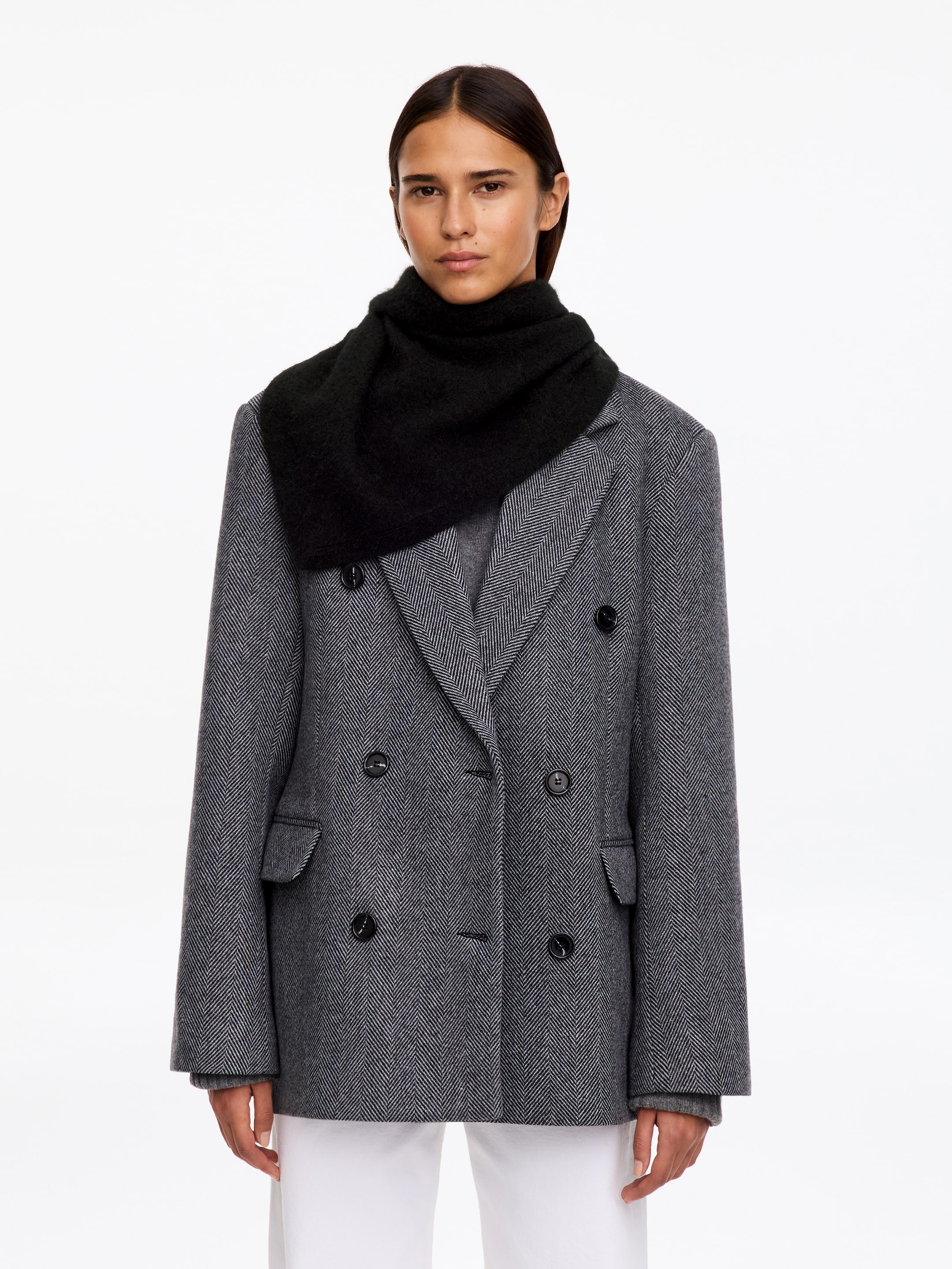 Alpaca-Wool Blend Scarf - Black - women - StillMedia/Lookbook - 6