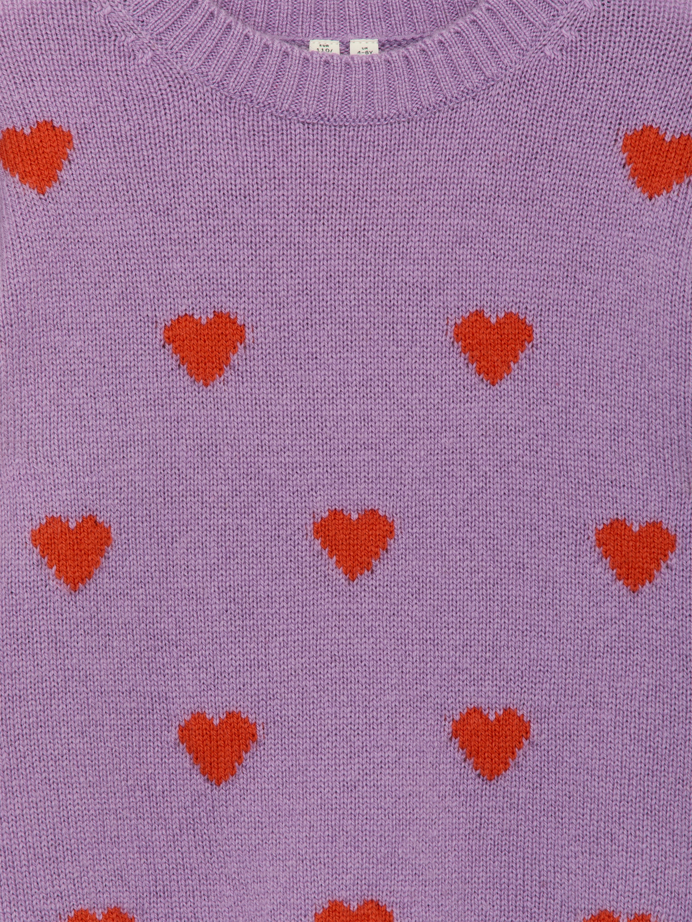 Wool Jumper – Lilac/Red Hearts – Children – ARKET WW