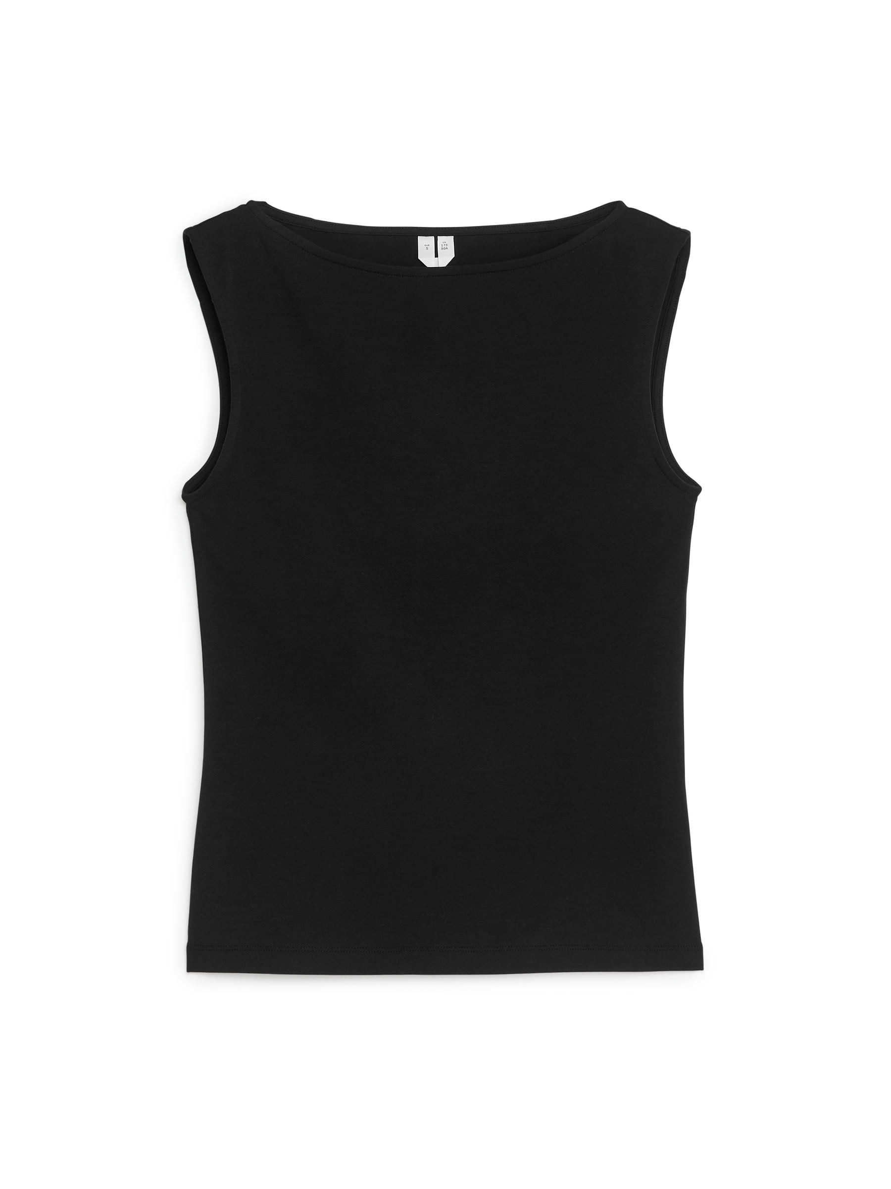 Boat Neck Tank Top-#272628-7840
