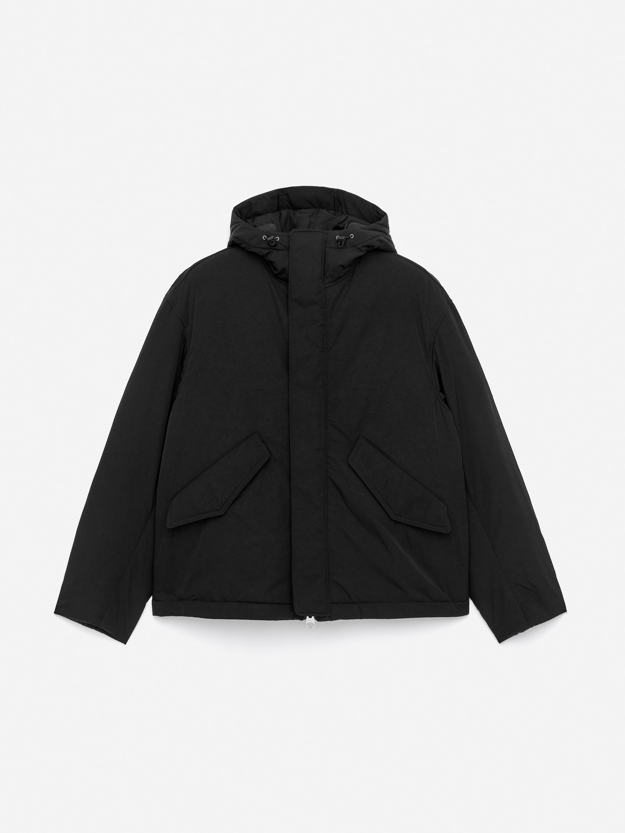 Wattierte Windbreaker-Jacke-Schwarz-16653