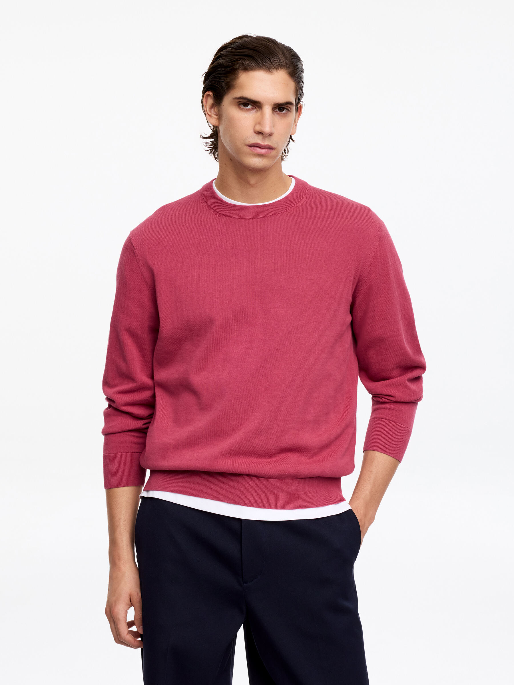 Lightweight Cotton Crewneck Jumper-#864858-19374