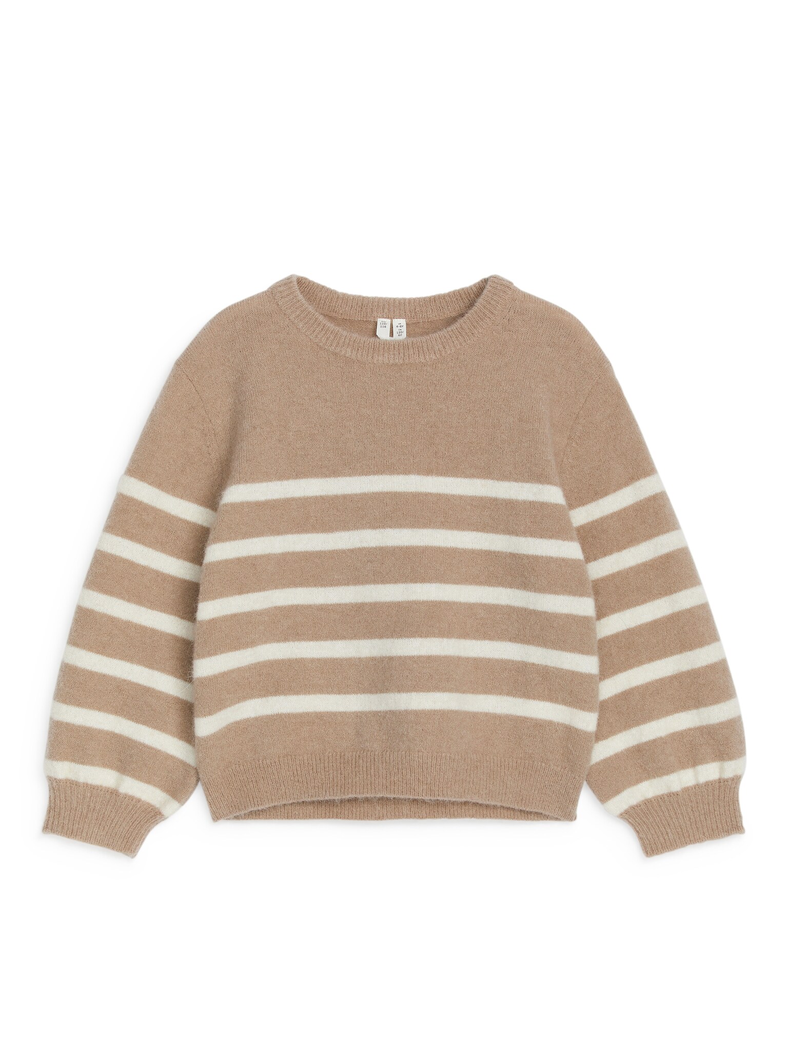 Strickpullover mit Intarsien - Beige/Streifen/Grün/Herzen in Flieder/Flieder/Gänseblümchen