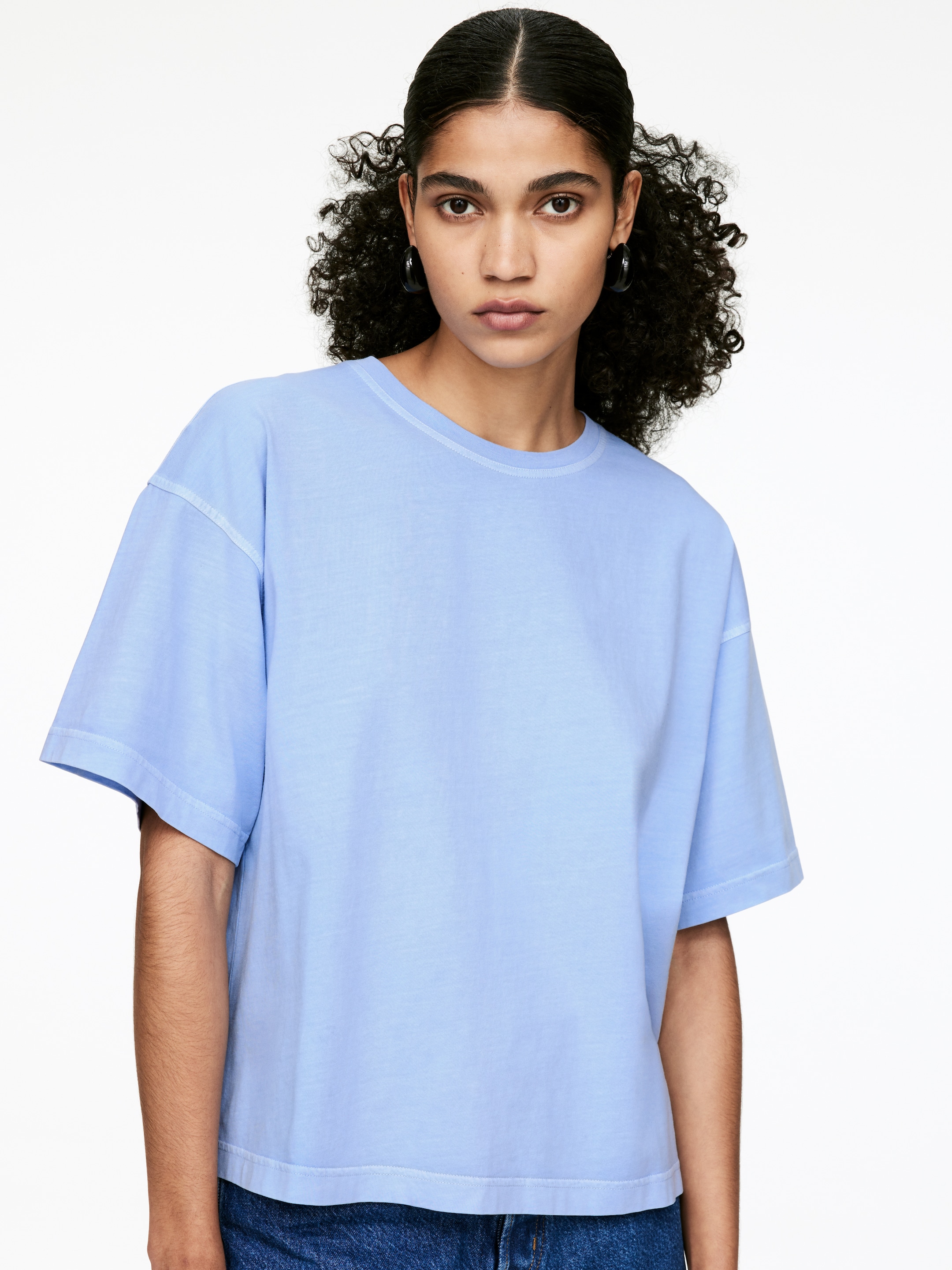 Ver imagen más grande: Camiseta de algodón - Azul claro - MUJER | H&M ES 4