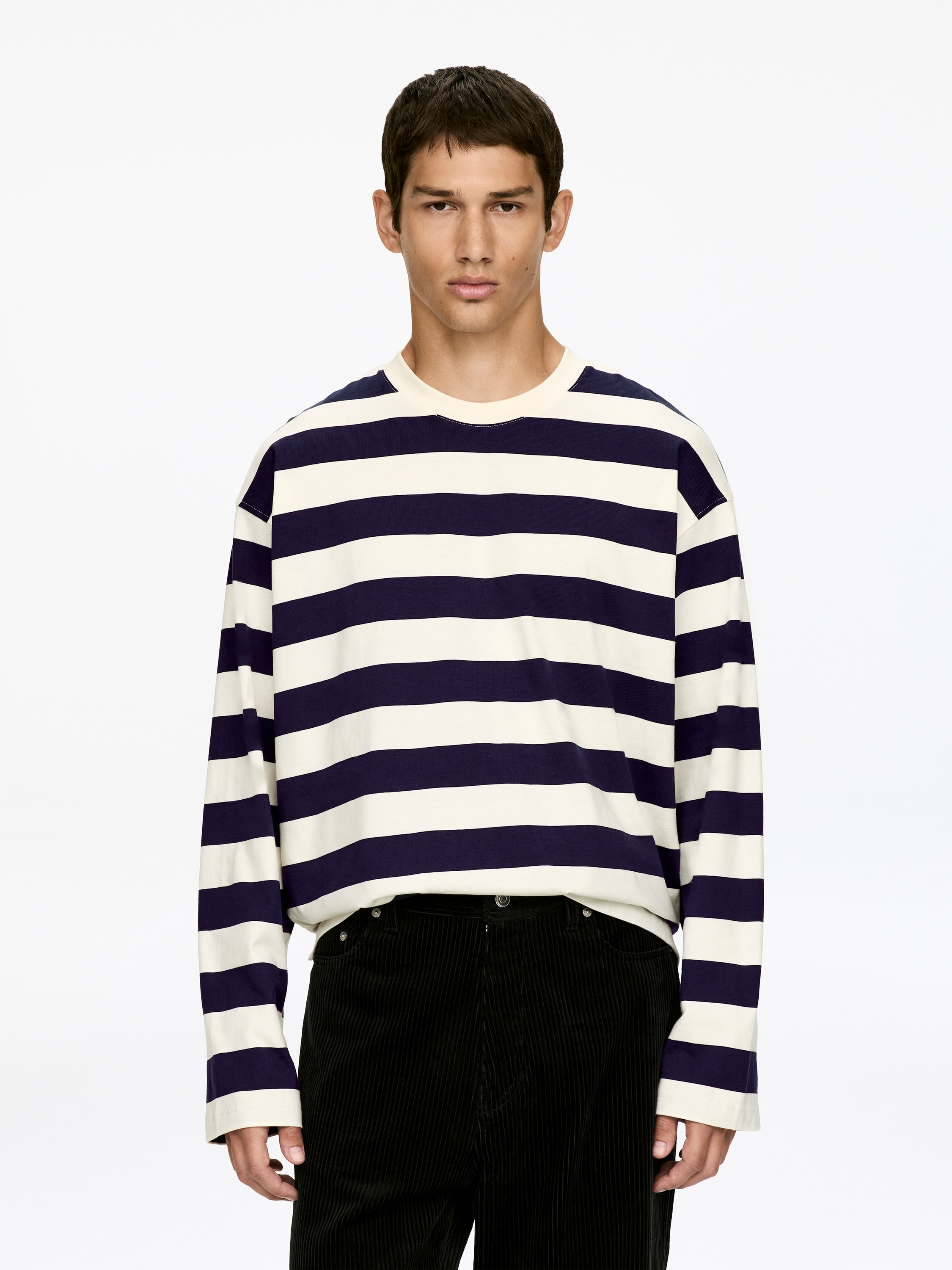 Long-Sleeve T-Shirt - Dark Blue/Burgundy