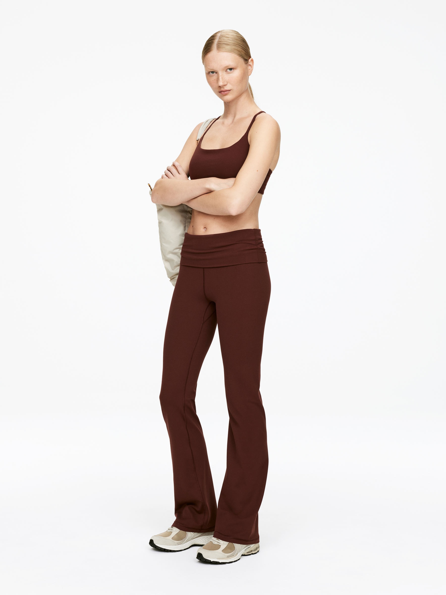 Soft Stretch Leggings - Brown - Slim fit - Women - StillMedia/Lookbook - 3