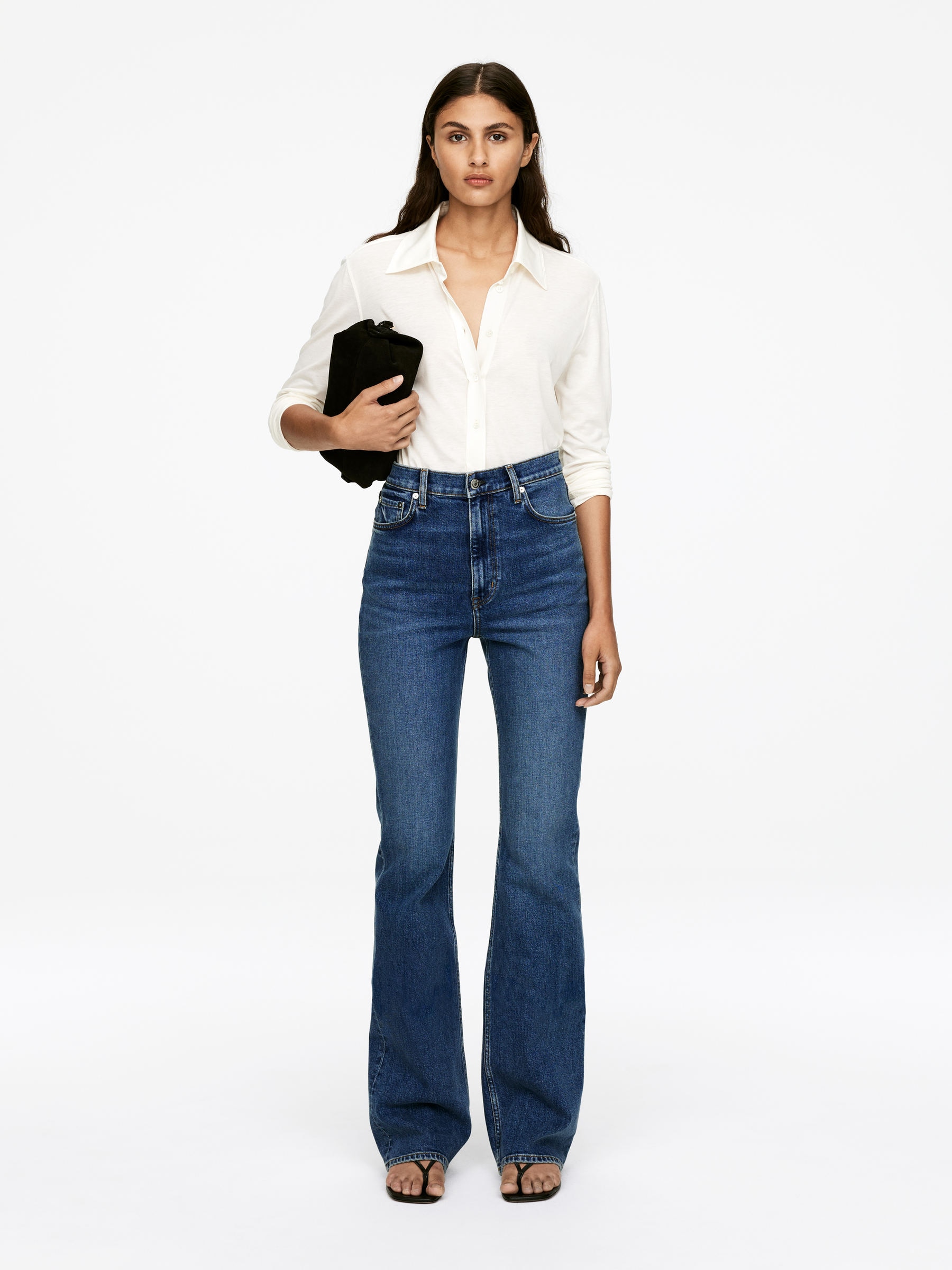 RAIN High Flared Jeans - Mid Blue - Slim fit - Women - StillMedia/Lookbook - 4
