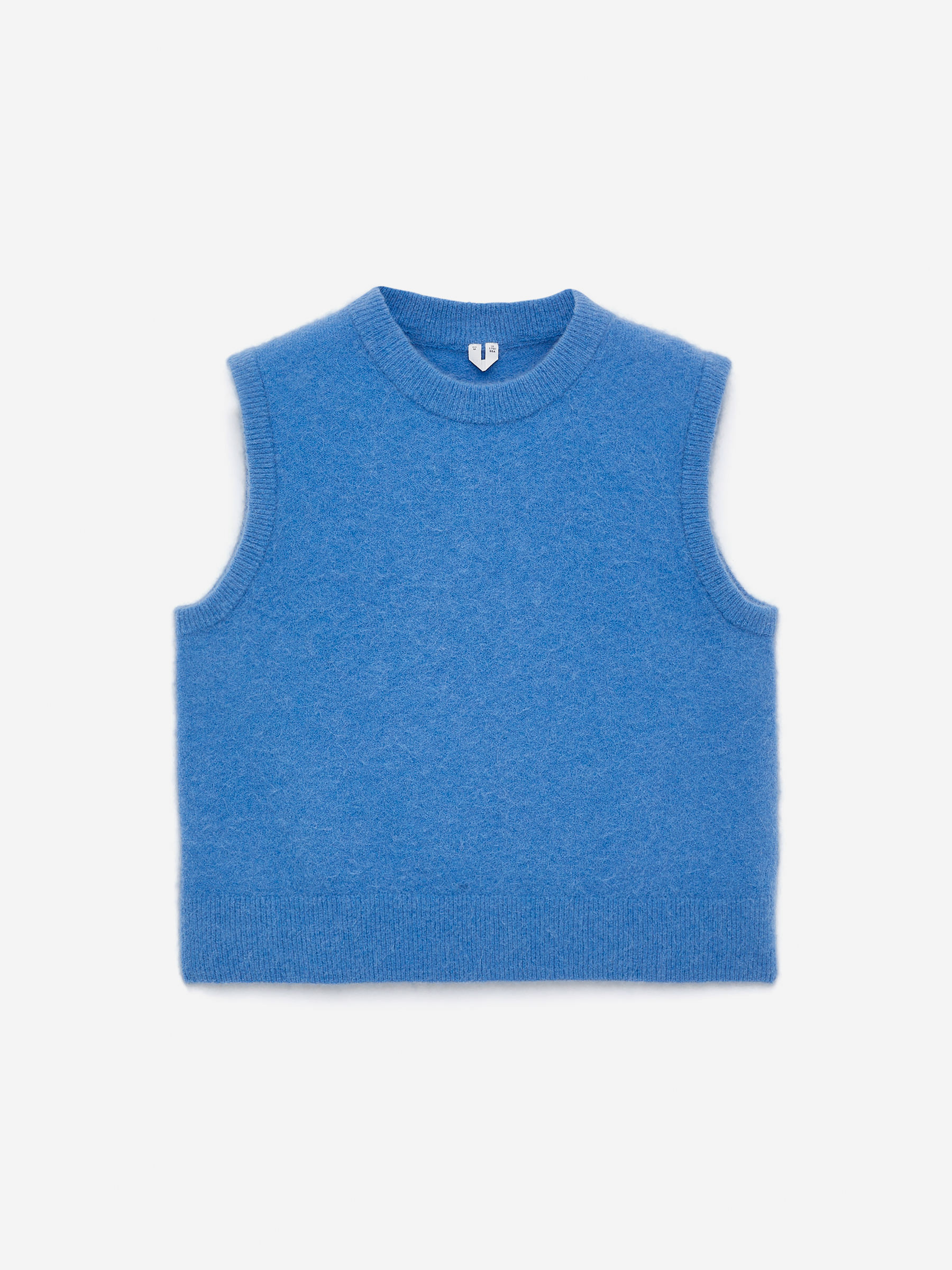 Gilet en laine et alpaga-Bleu-16430