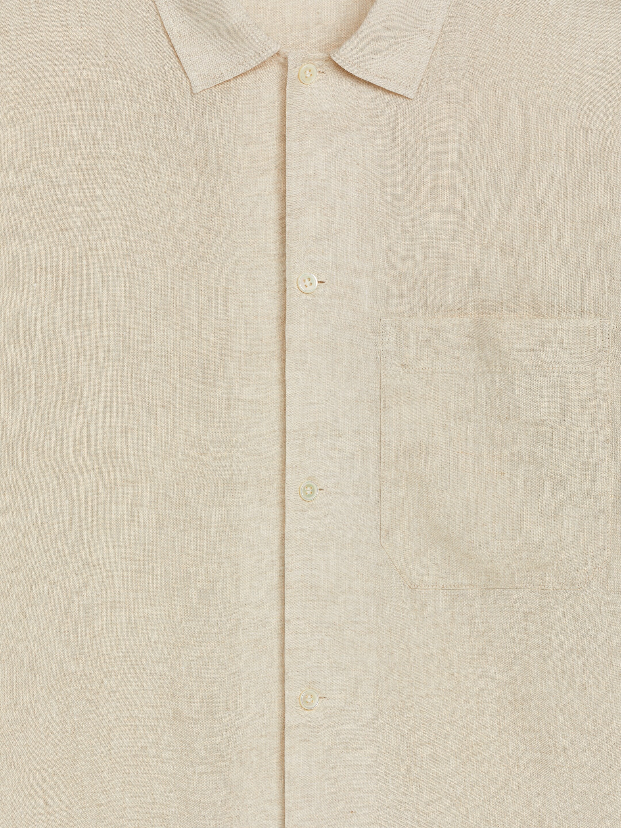 Visa större bild: Skjorta i linne - Beige - HERR | H&M FI 2