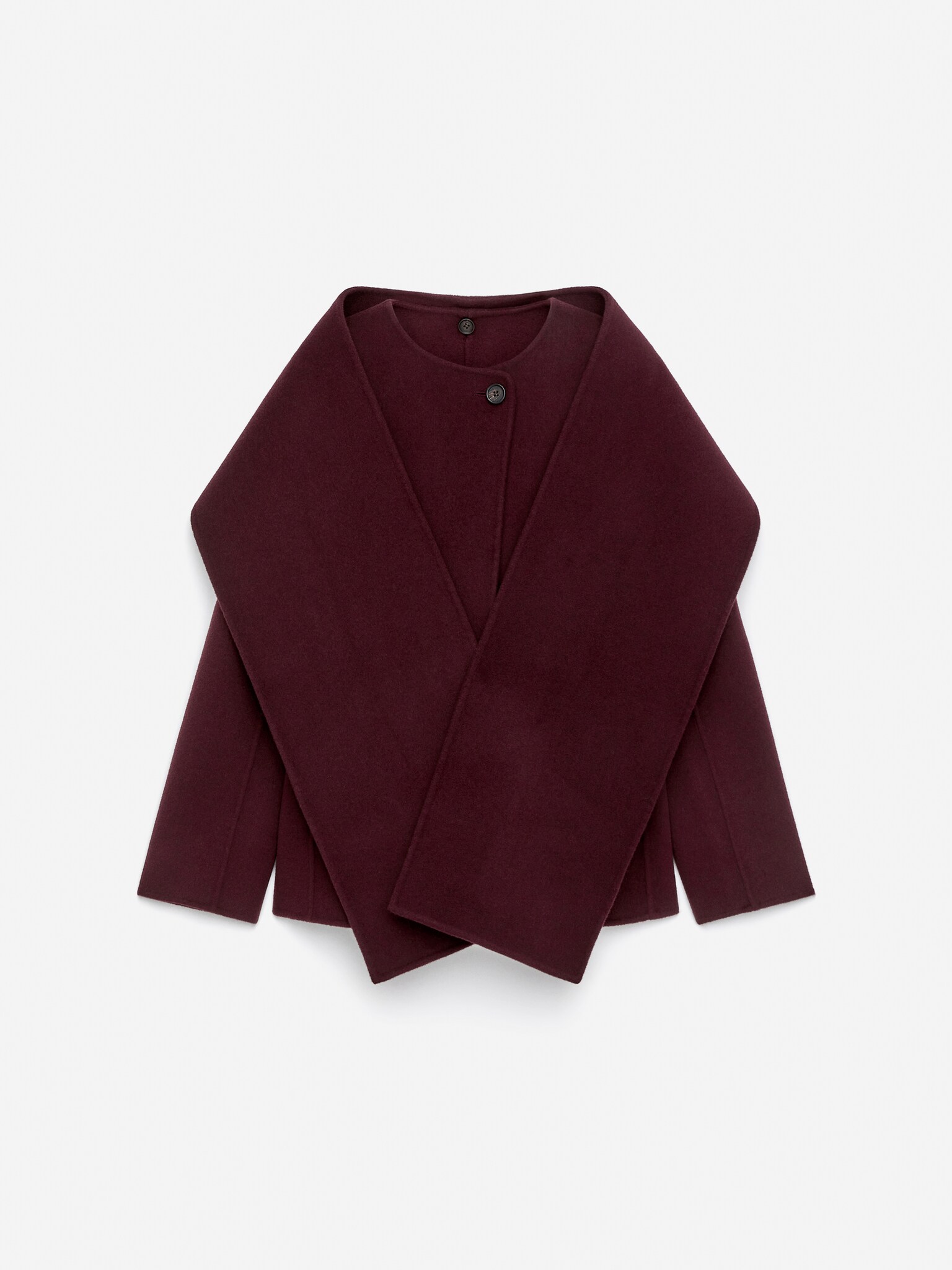 Blazer en laine doublée mélangée - Bordeaux/Noir - 3