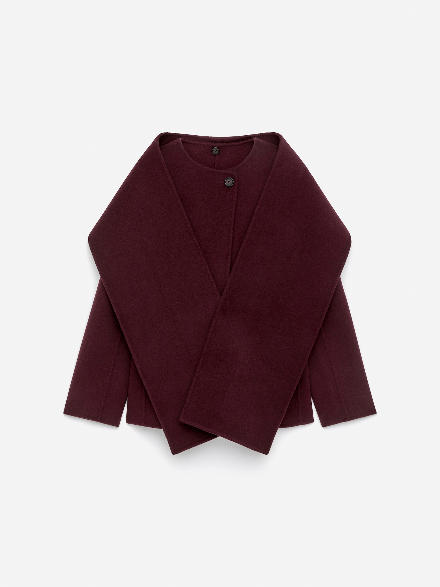 Blazer en laine doublée mélangée - Bordeaux/Noir - 4