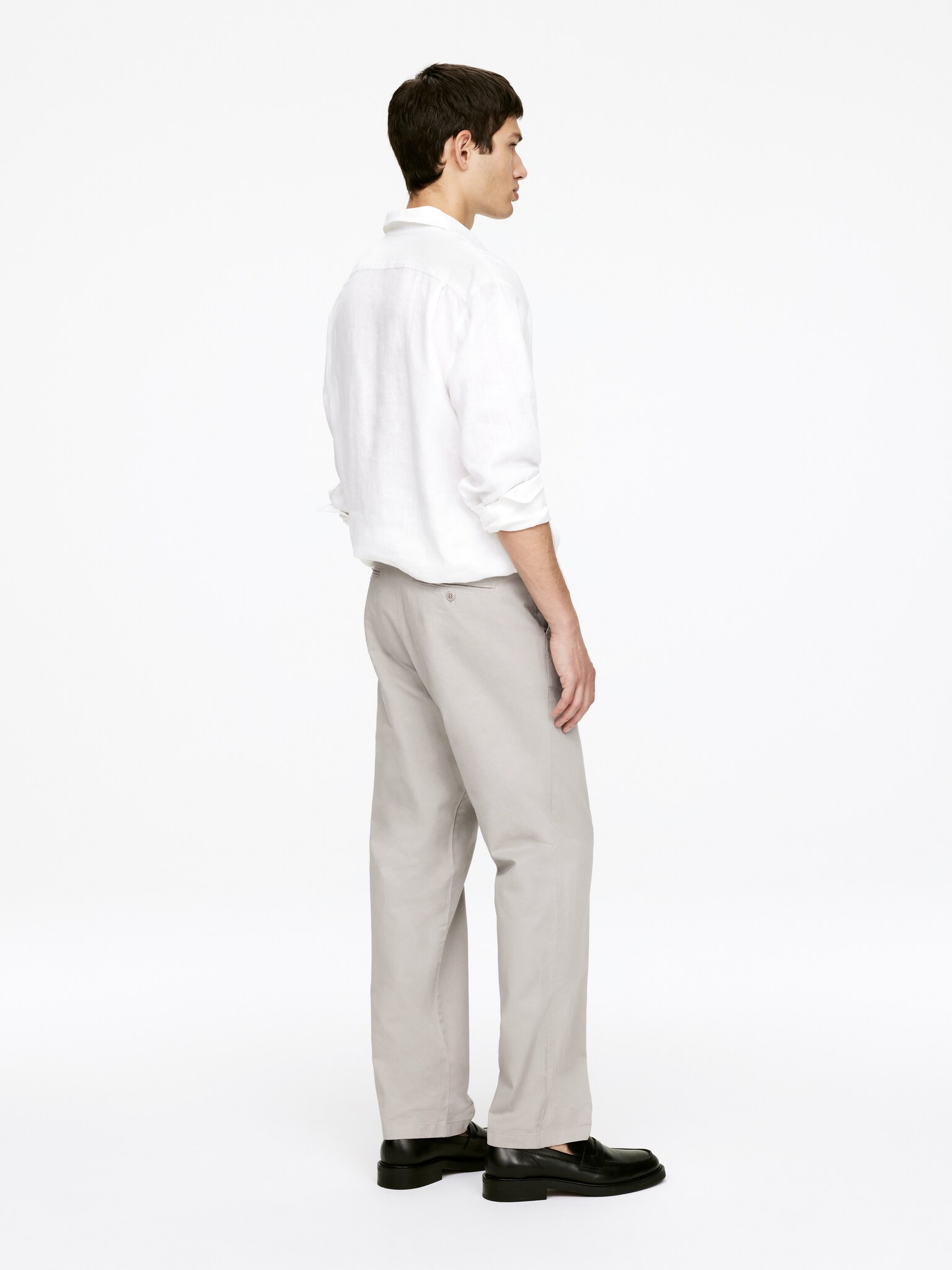 Straight Cotton Chinos - Mole/Dark Blue - 6
