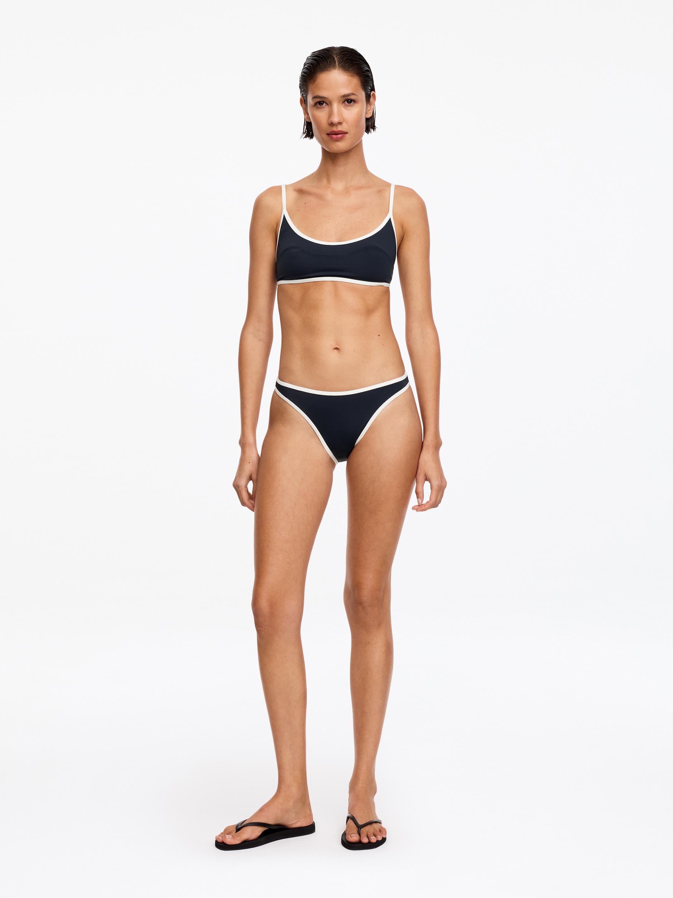 Slip bikini con bordi a contrasto-#333537-19181