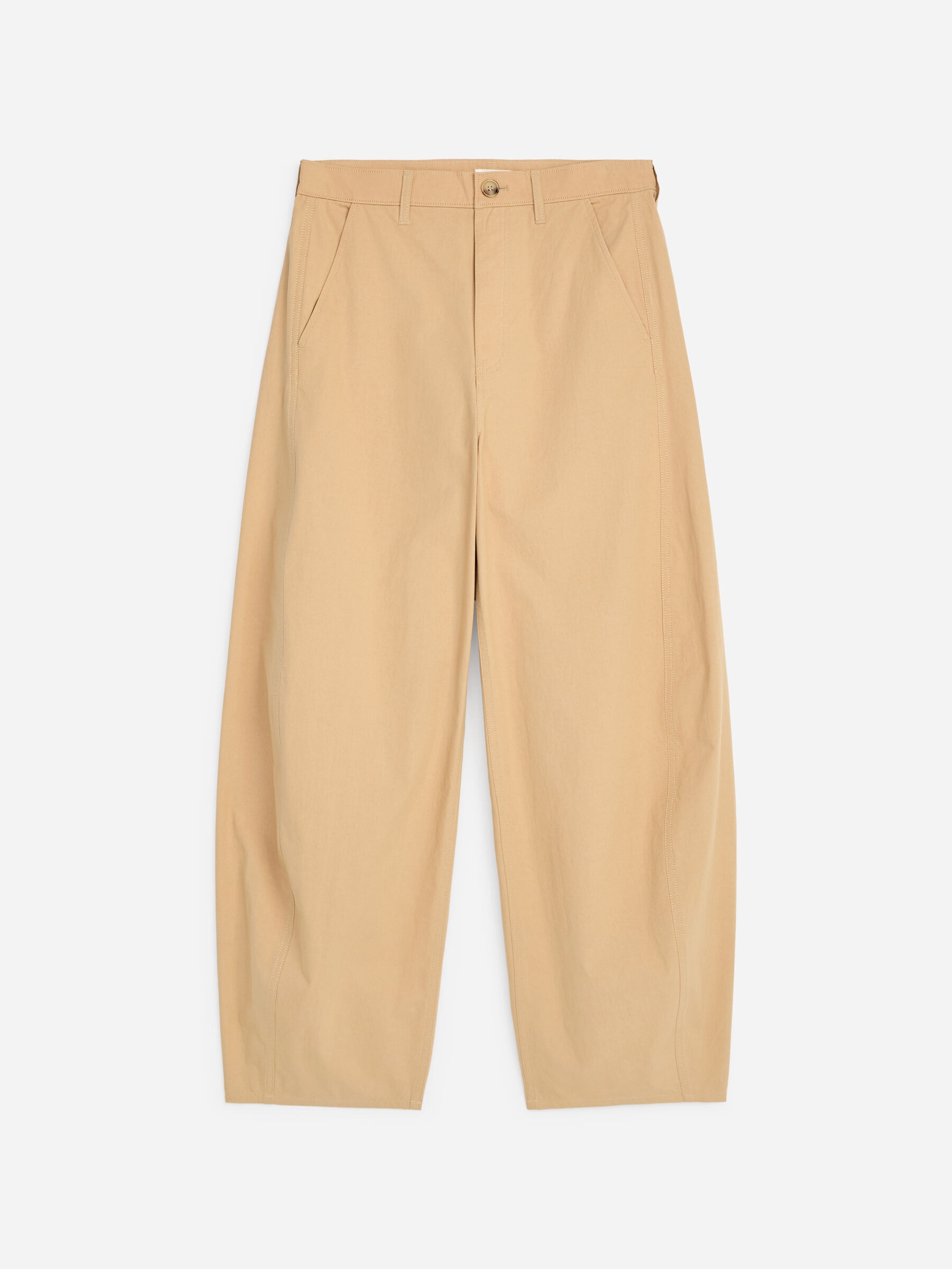 Barrel-Leg Trousers-#C1B594-19550